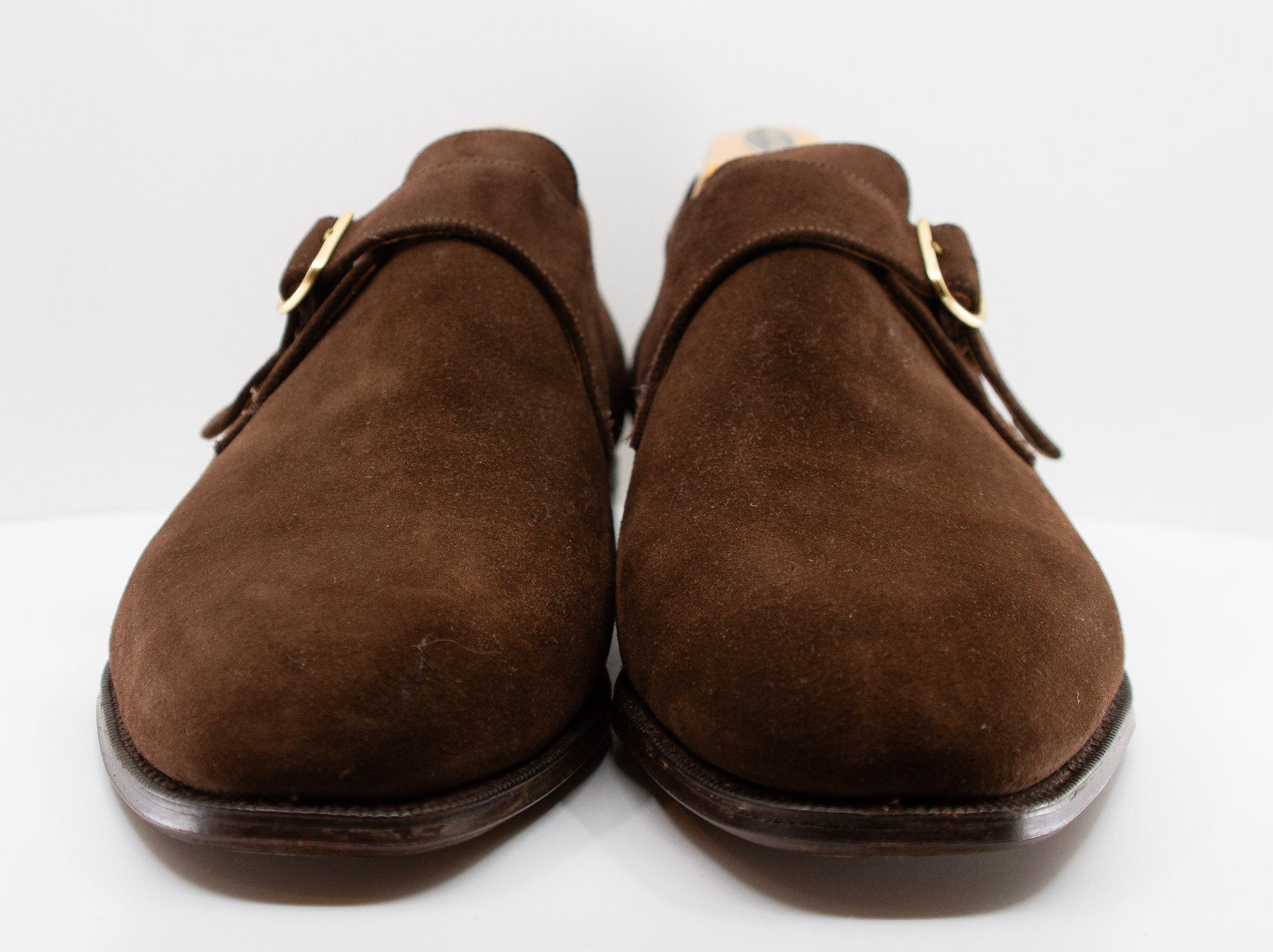 CHURCH'S, soft suede leather monk strap brown, Estate of André Leon Talley
