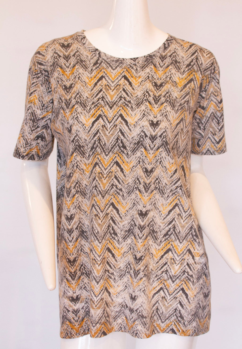 MISSONI Orange and Grey Zig-Zag Pattern T-Shirt