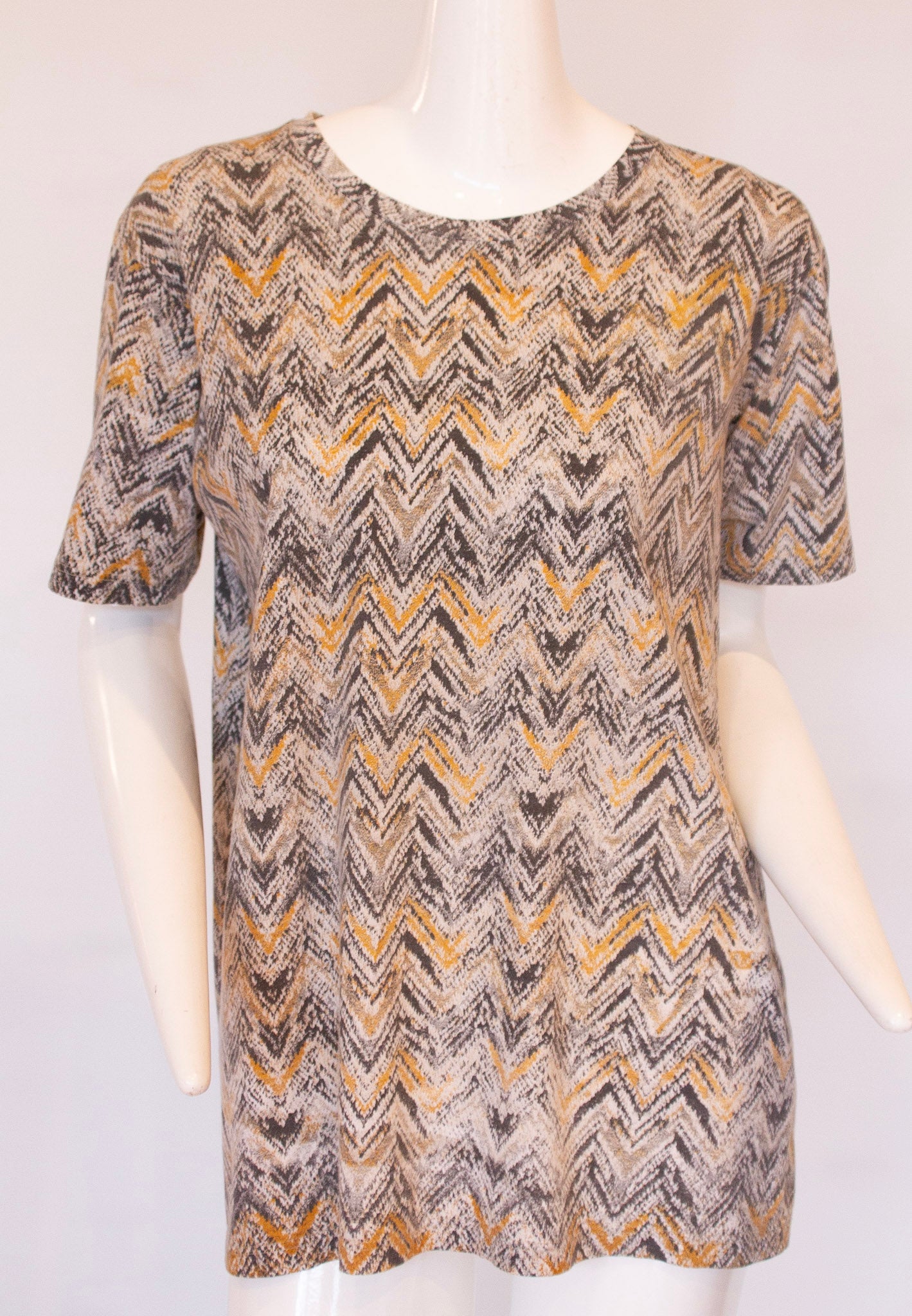 MISSONI Orange and Grey Zig-Zag Pattern T-Shirt