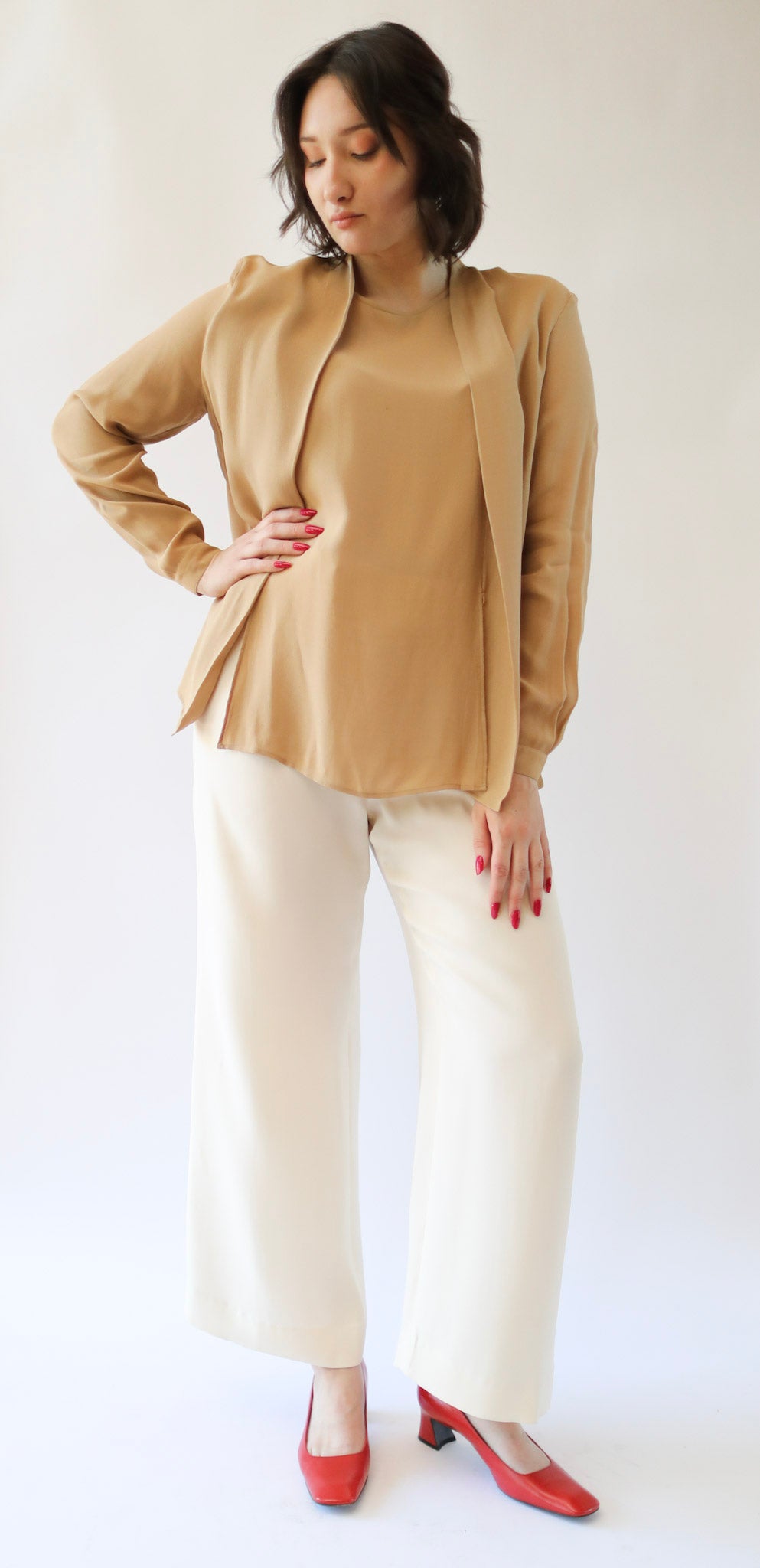 Giorgio Armani Collezioni Cream Silk Blouse