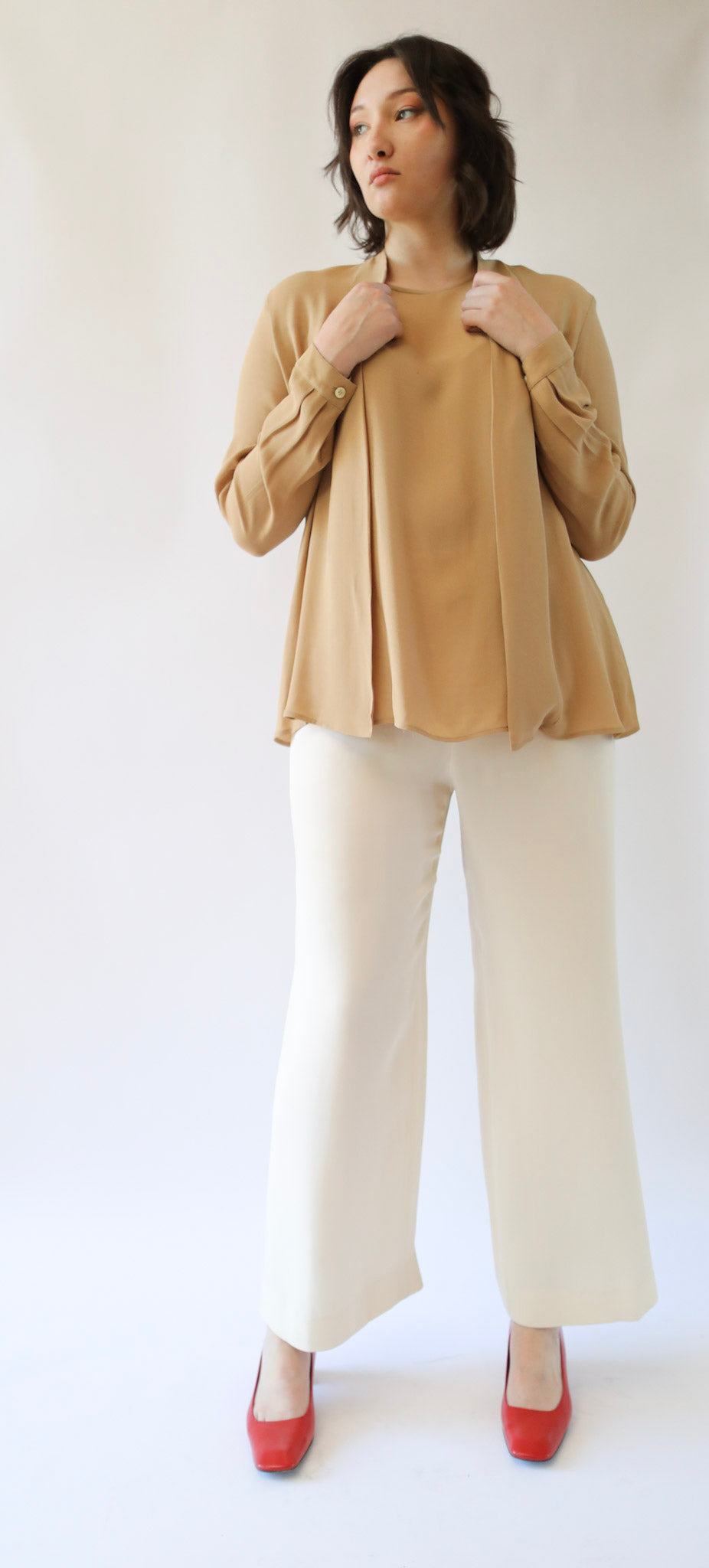 Giorgio Armani Collezioni Cream Silk Blouse