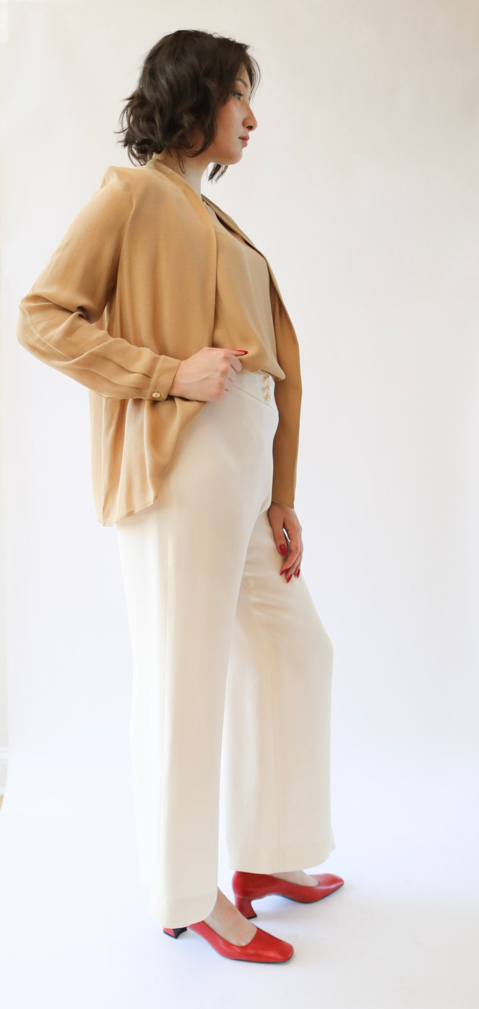 Giorgio Armani Collezioni Cream Silk Blouse