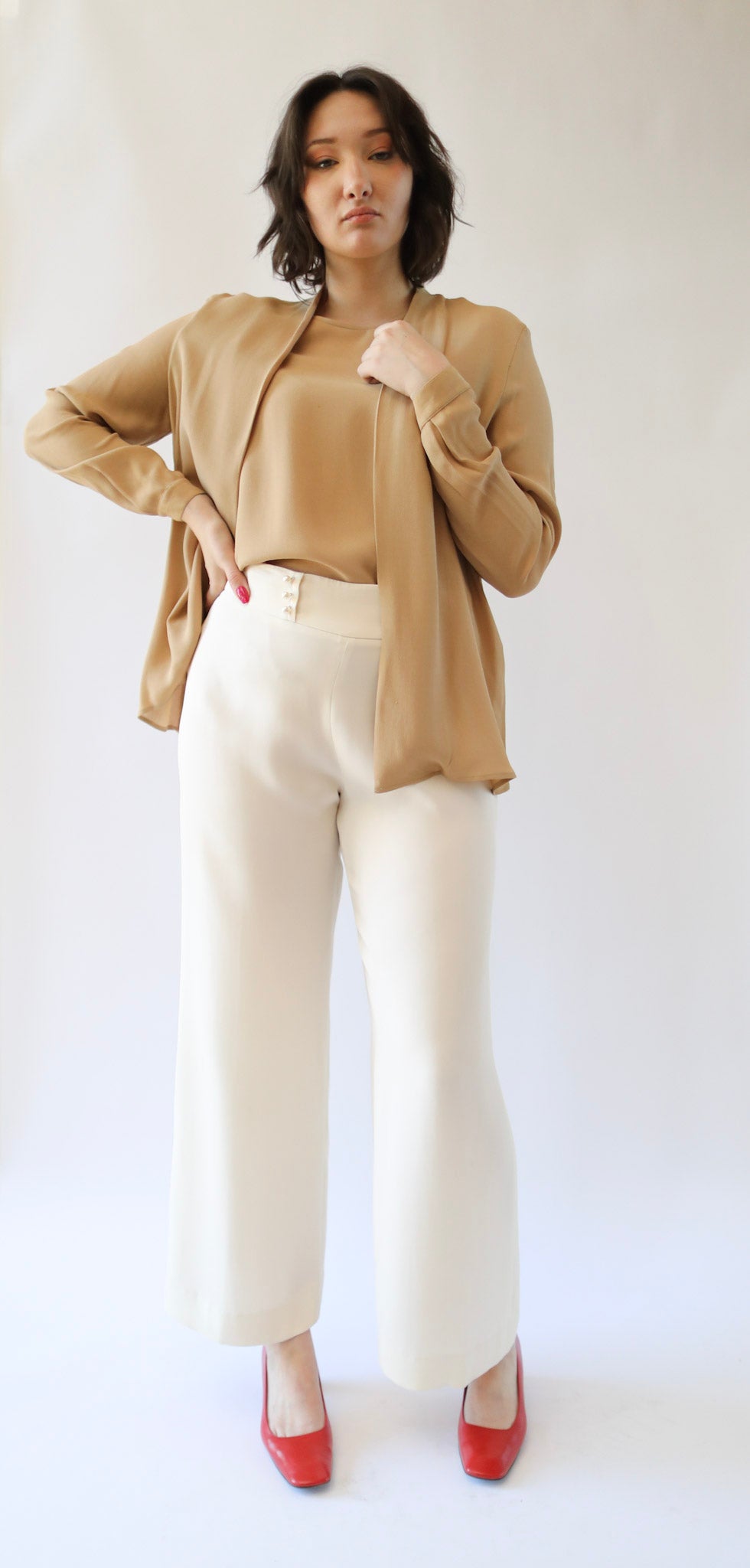 Giorgio Armani Collezioni Cream Silk Blouse