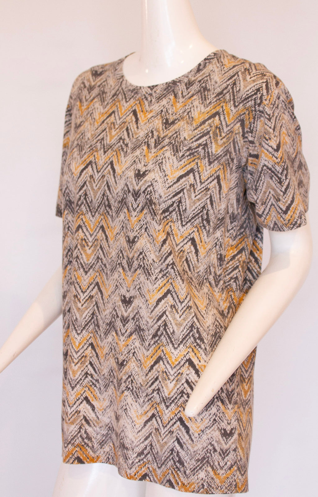 MISSONI Orange and Grey Zig-Zag Pattern T-Shirt