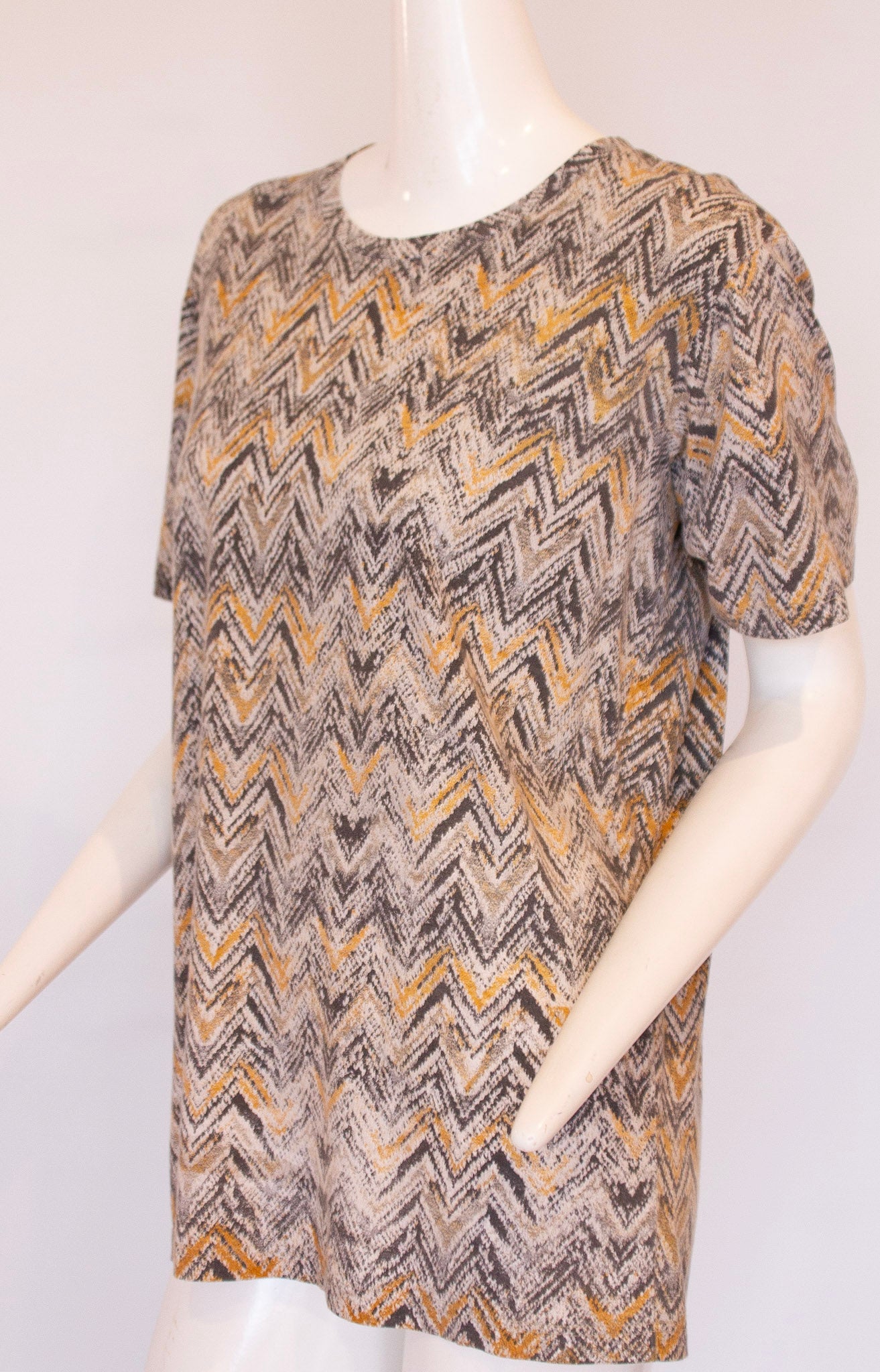 MISSONI Orange and Grey Zig-Zag Pattern T-Shirt