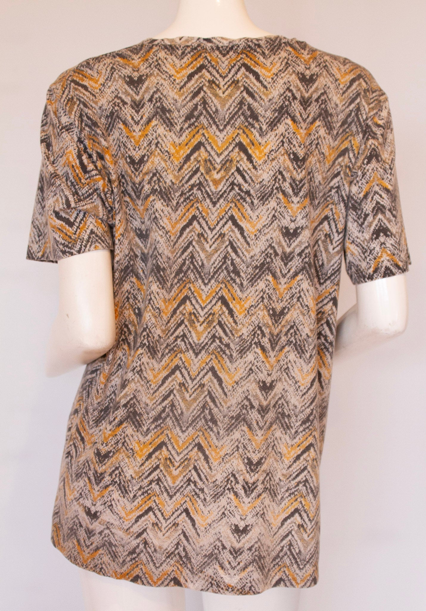 MISSONI Orange and Grey Zig-Zag Pattern T-Shirt