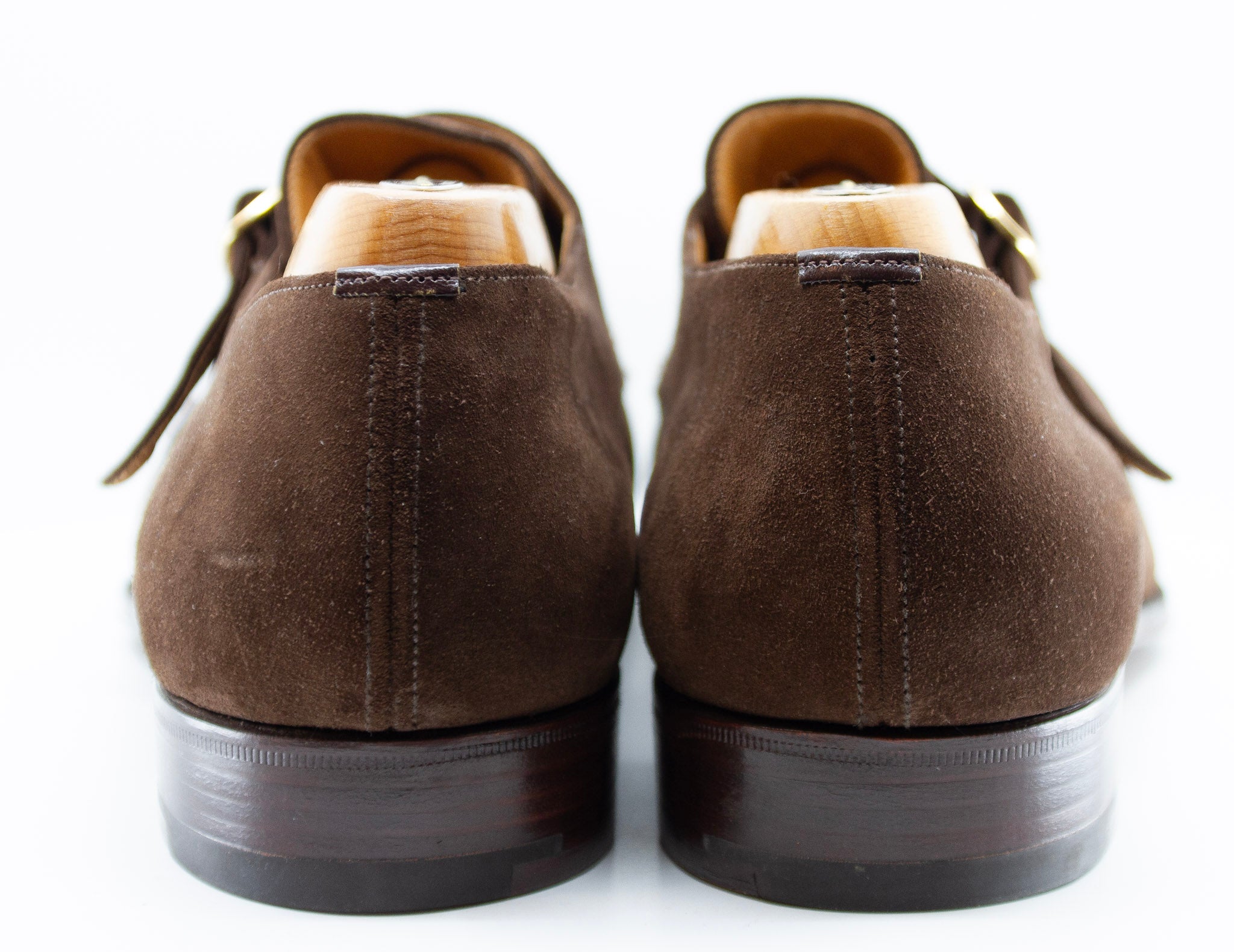 CHURCH'S, soft suede leather monk strap brown, Estate of André Leon Talley
