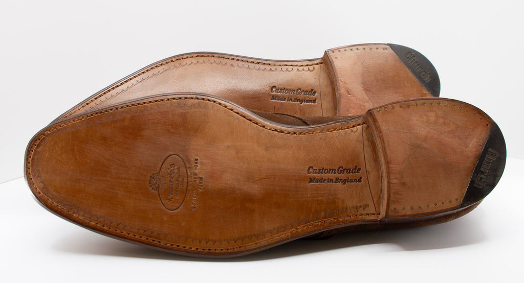 CHURCH'S, soft suede leather monk strap brown, Estate of André Leon Talley