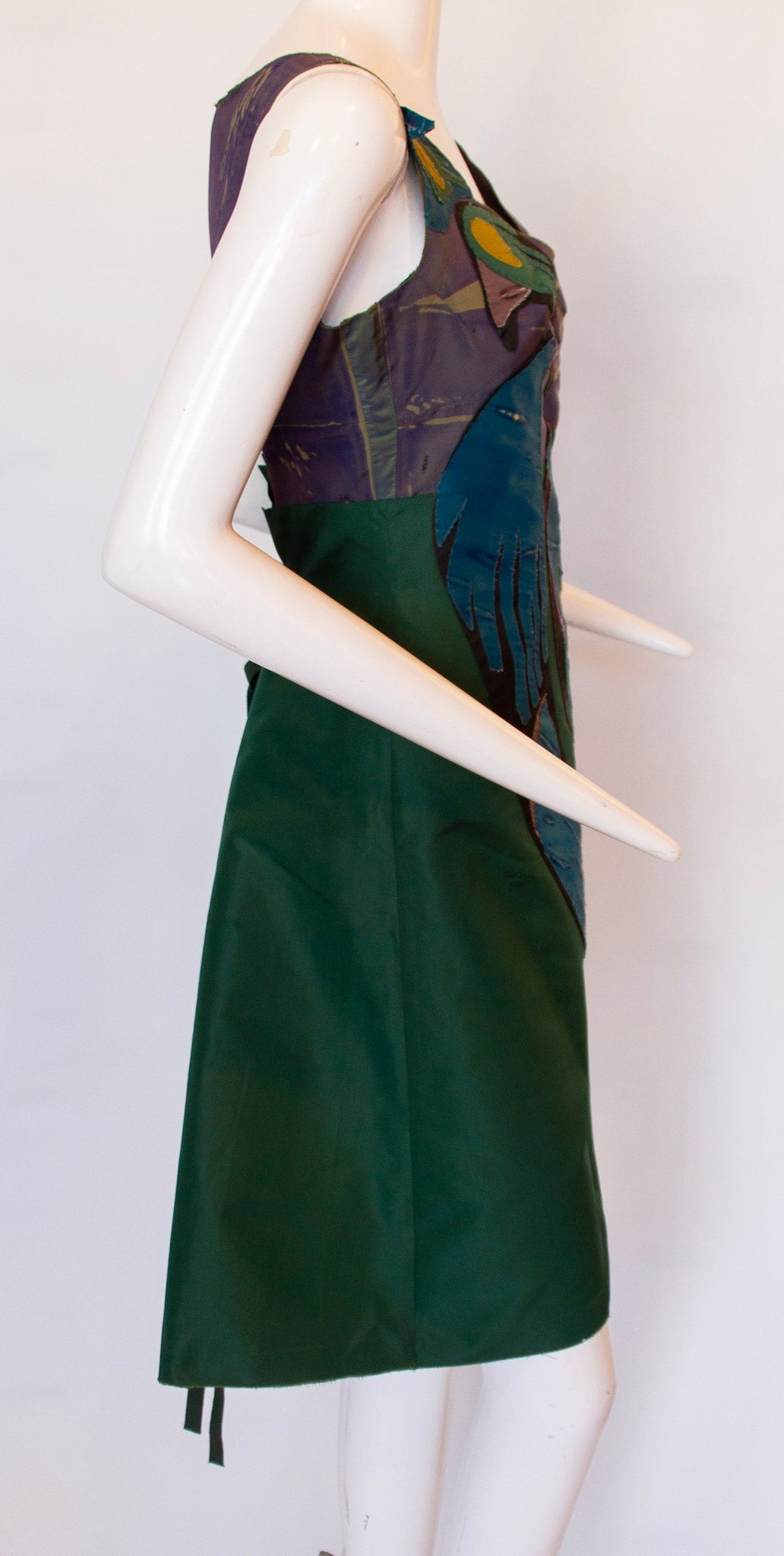 PRADA Spring 2005 Ready-to-Wear Silk Peacock Dress