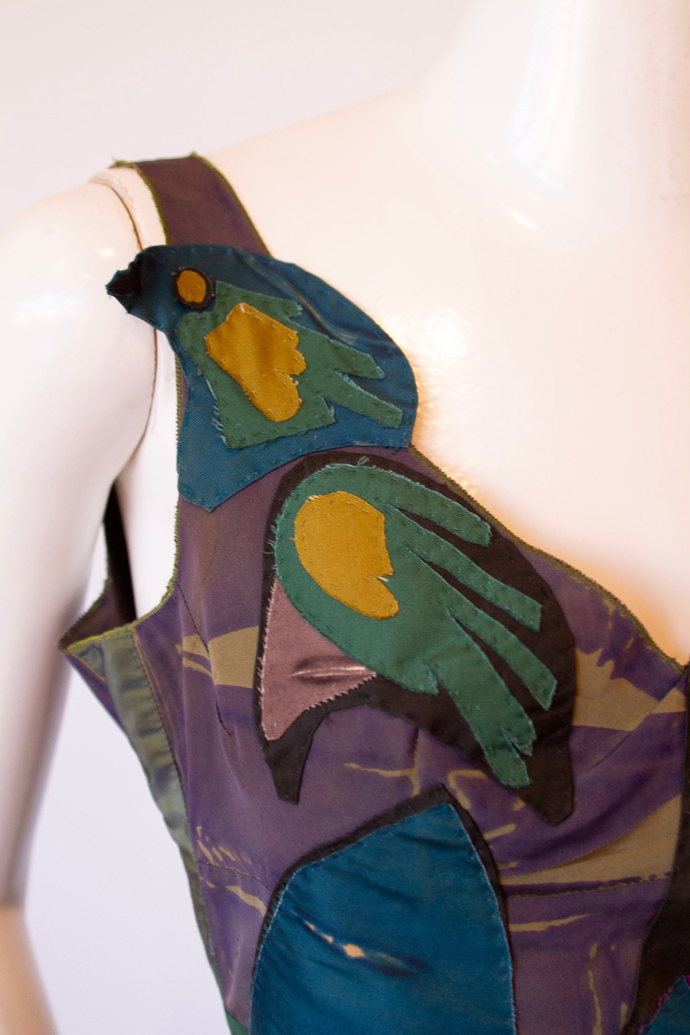 PRADA Spring 2005 Ready-to-Wear Silk Peacock Dress
