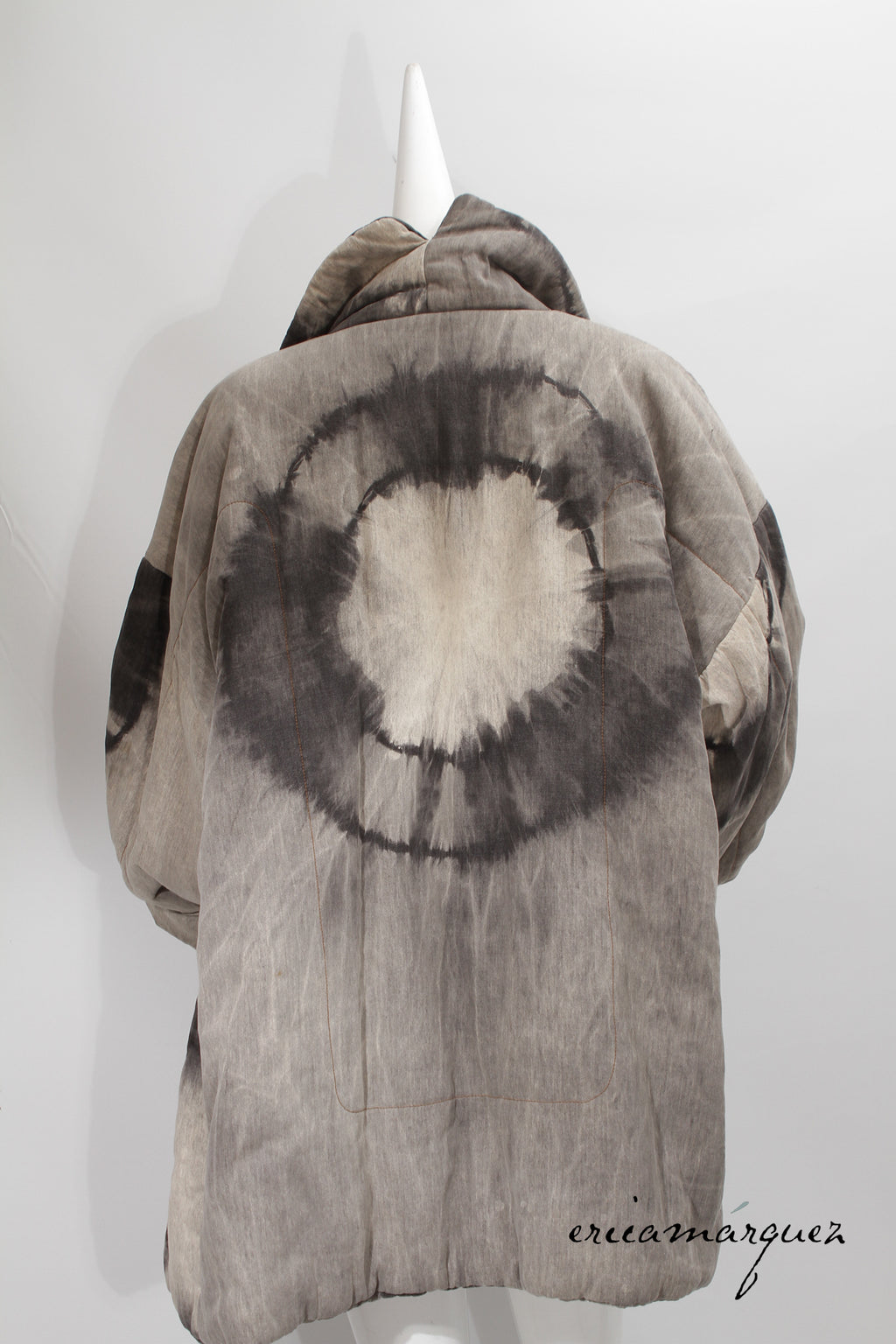 18008 KAMALI, Grey Oversized Fit Casual Jacket with Notched Collar