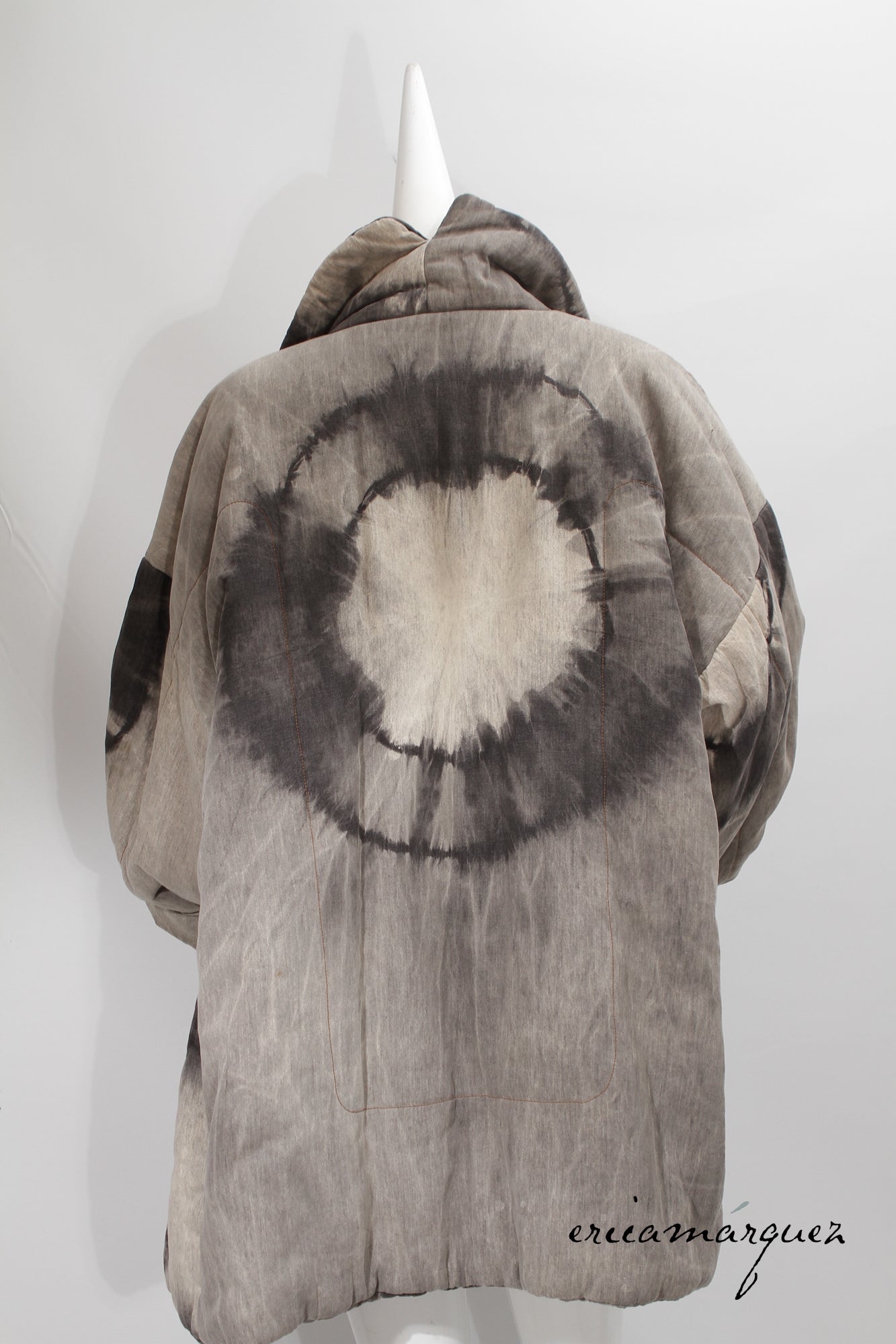 18008 KAMALI, Grey Oversized Fit Casual Jacket with Notched Collar