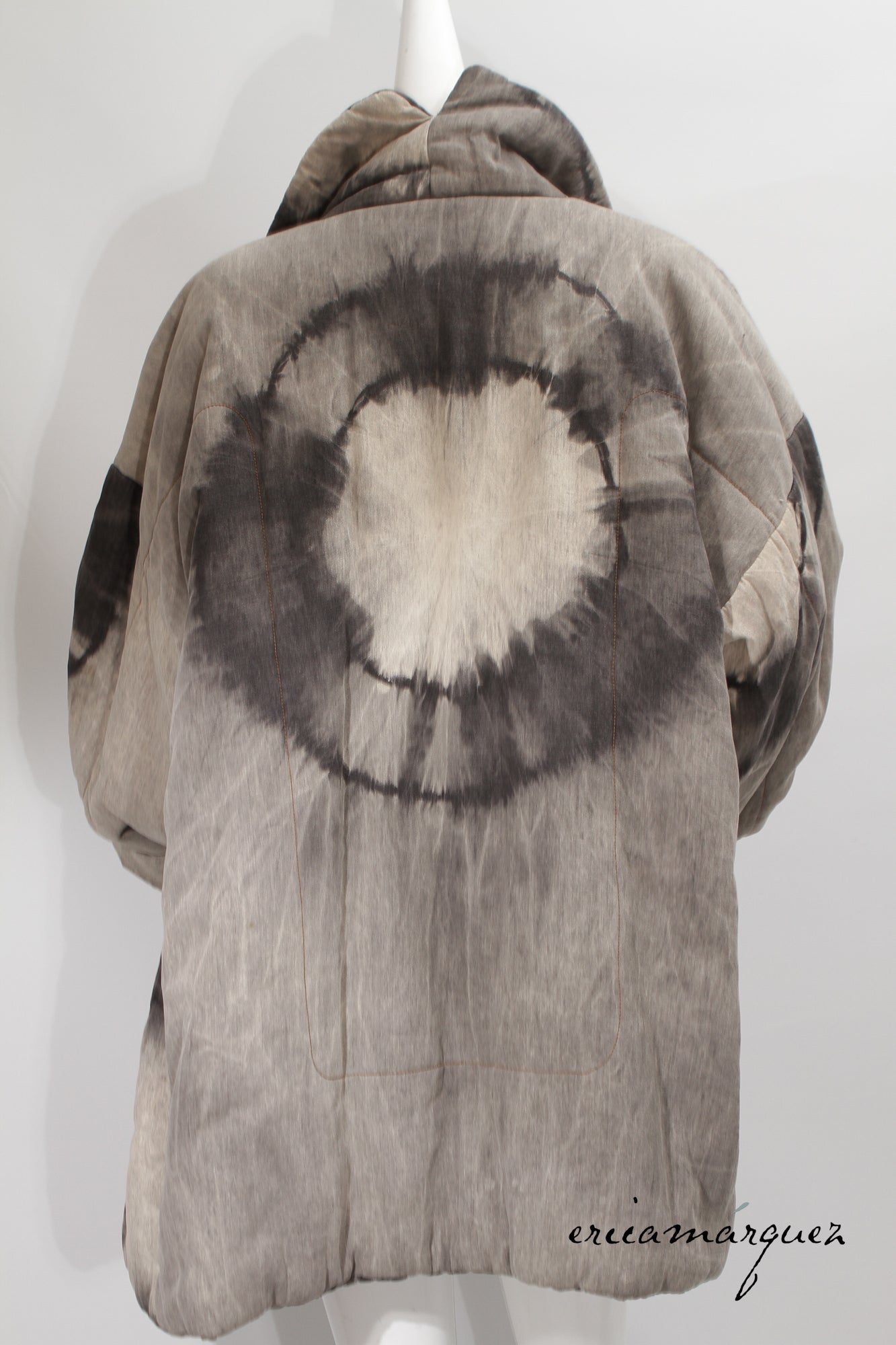 18008 KAMALI, Grey Oversized Fit Casual Jacket with Notched Collar