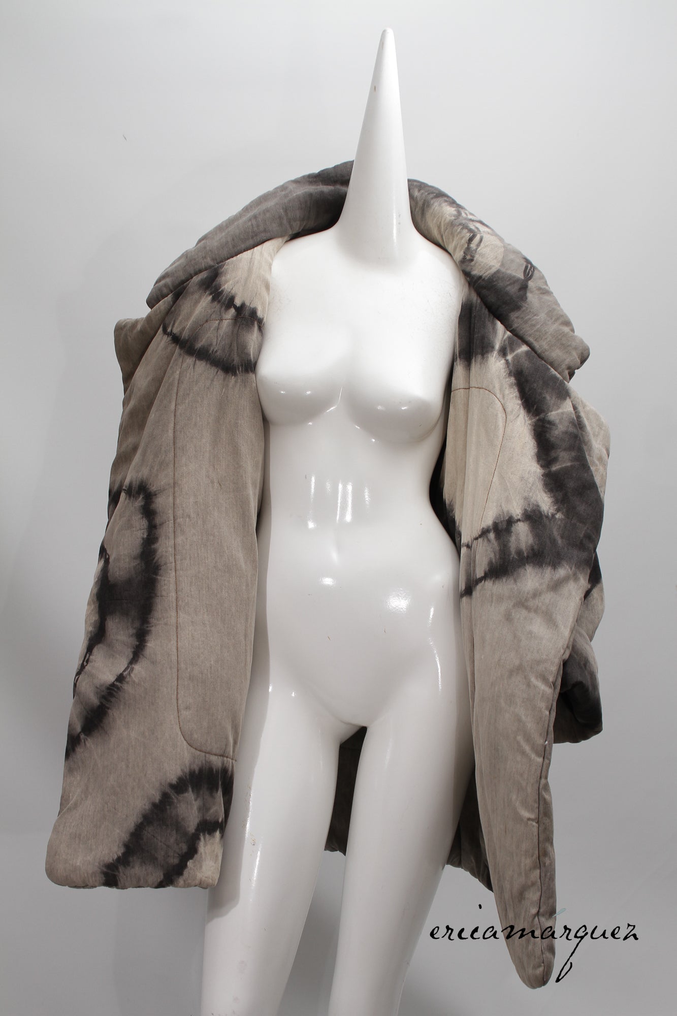 18008 KAMALI, Grey Oversized Fit Casual Jacket with Notched Collar