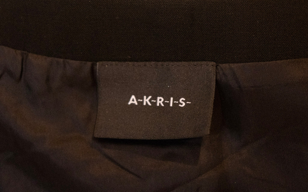 Akris Black Pencil Italian-blend Wool Skirt