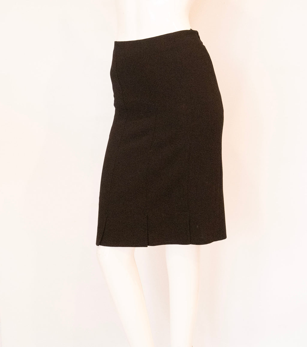 Akris Black Pencil Italian-blend Wool Skirt