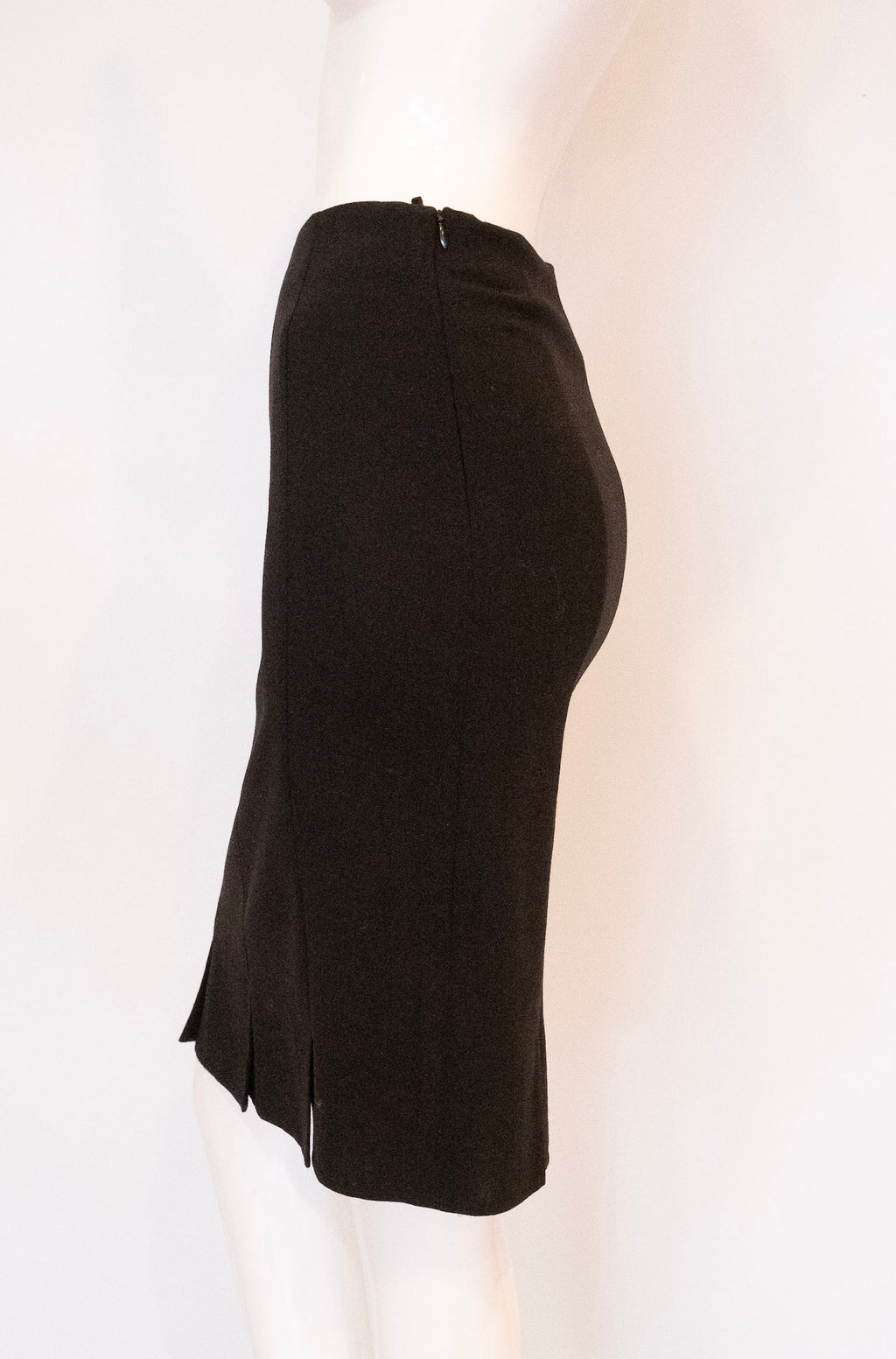 Akris Black Pencil Italian-blend Wool Skirt