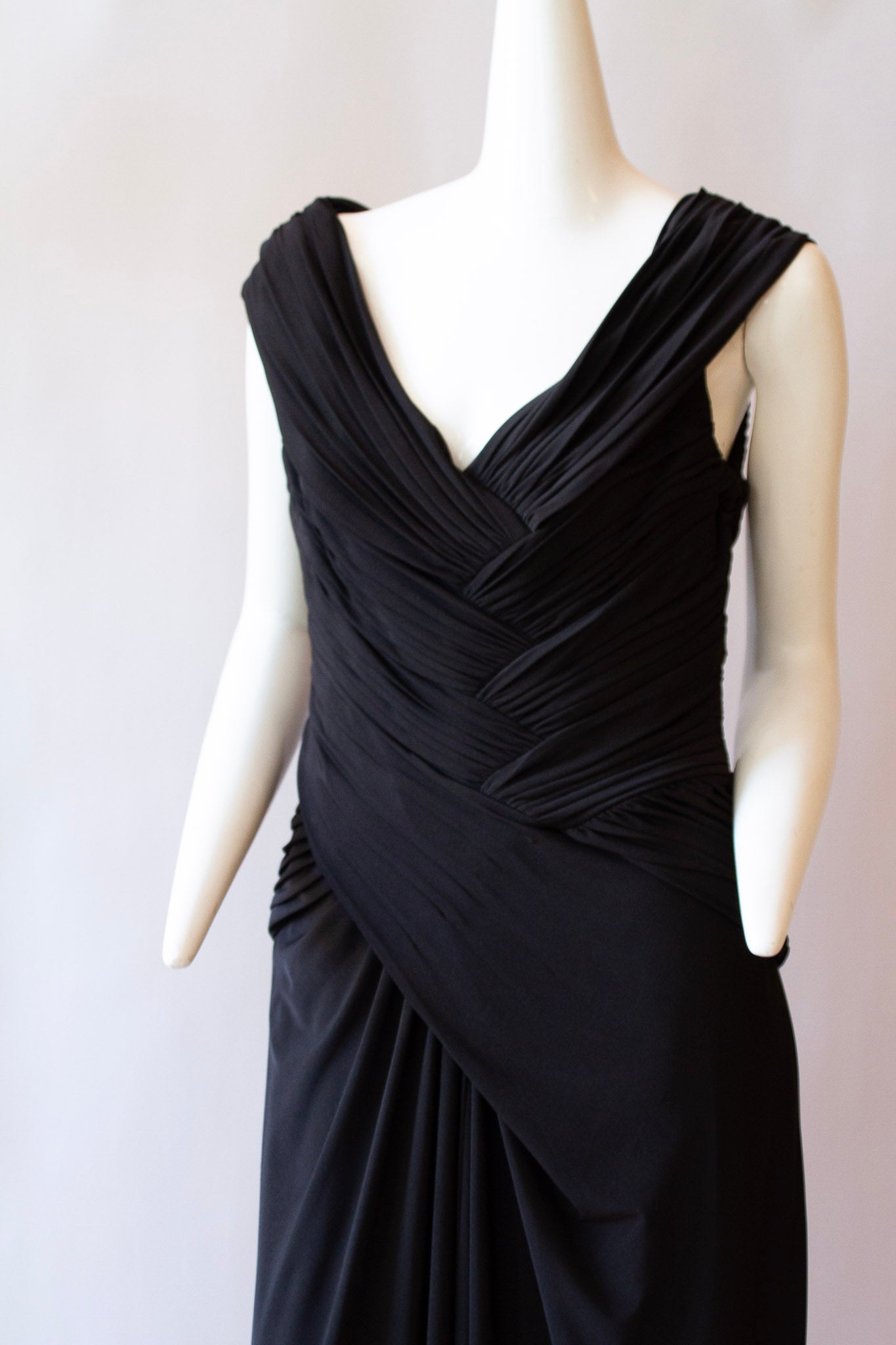 TADASHI Collection NWT 1990s Vintage Black Evening Dress