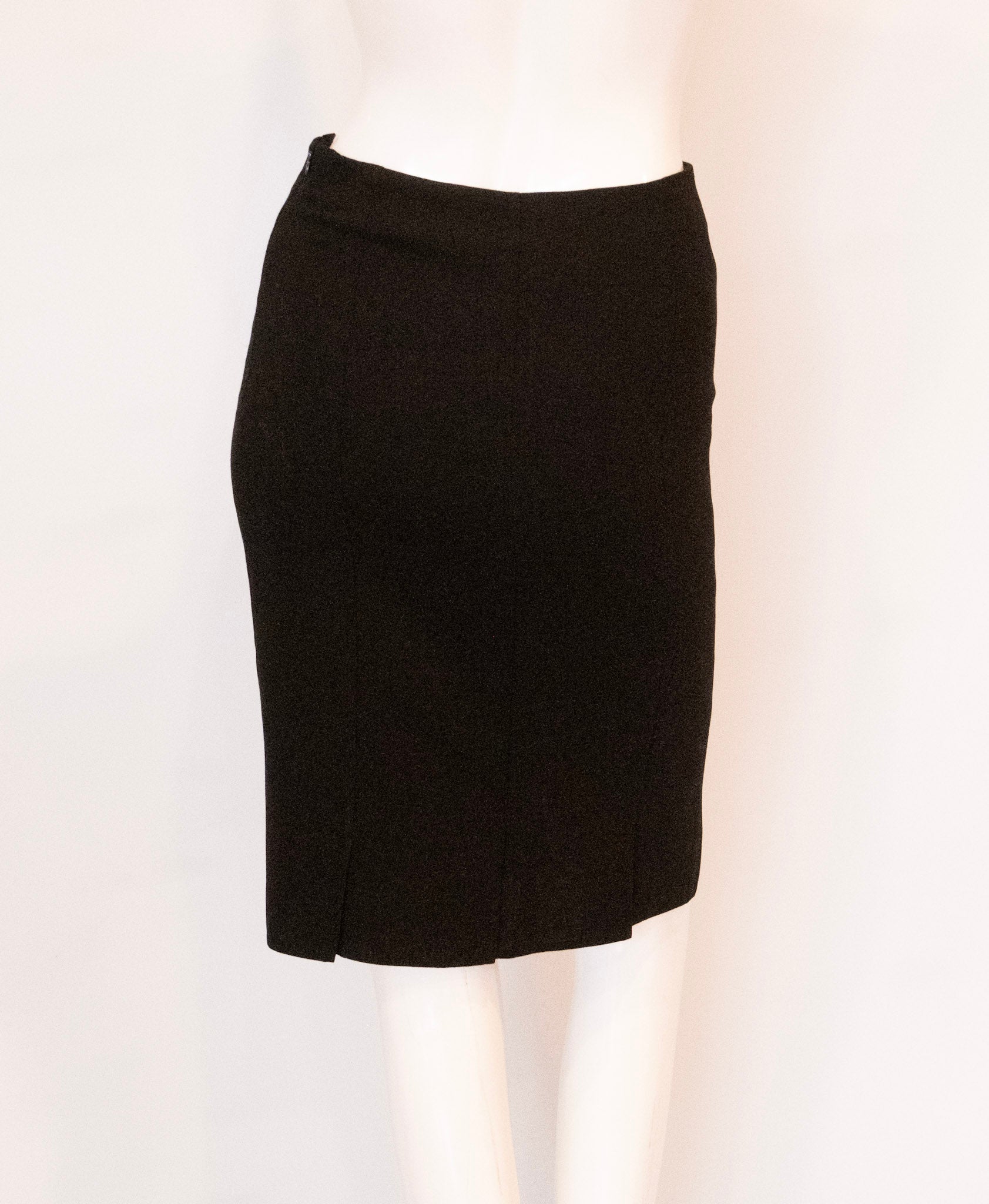 Akris Black Pencil Italian-blend Wool Skirt