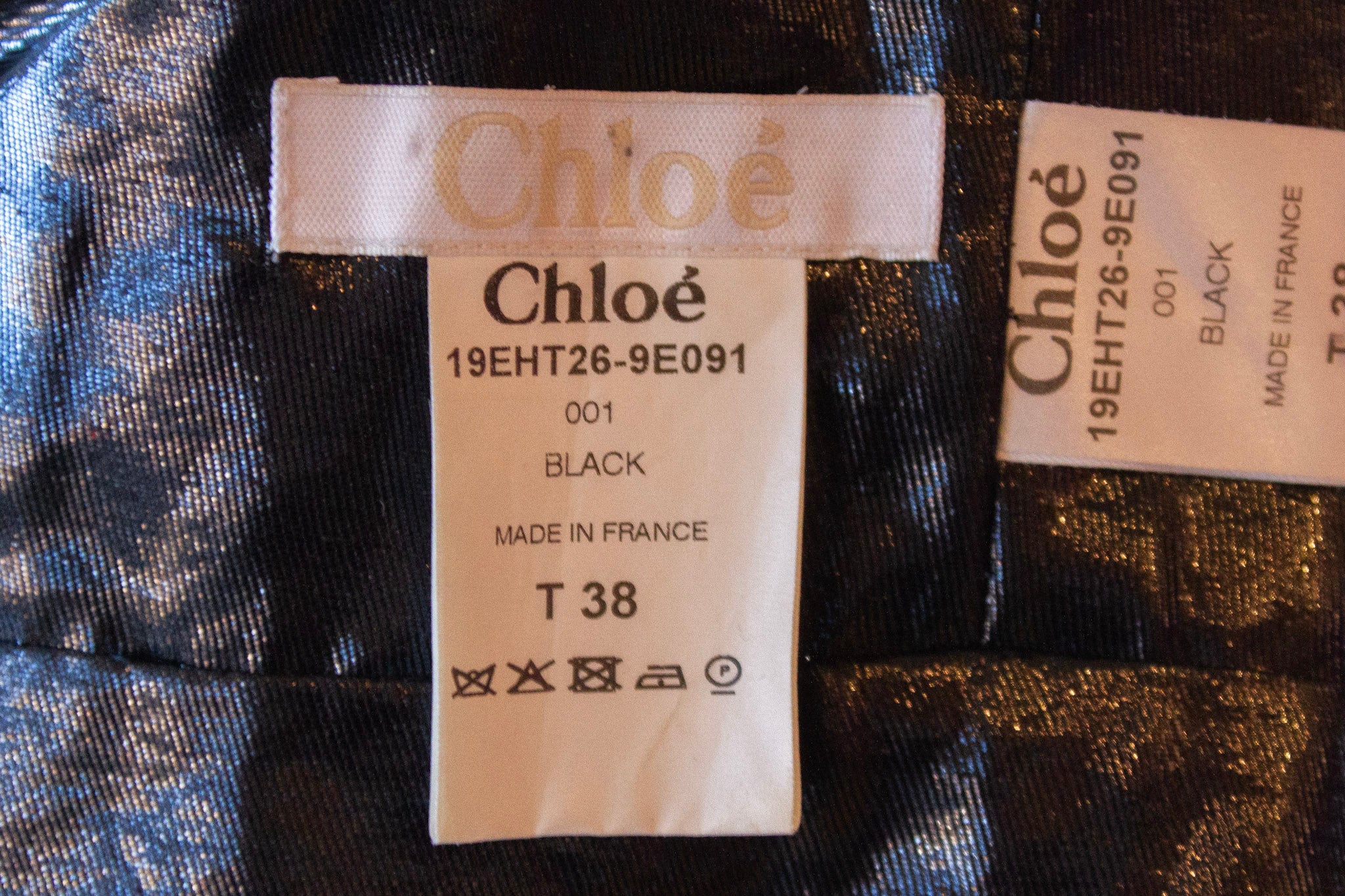 CHLOÉ Silk & Polyester Black Halter Crop Top w/ Structured Shoulder Fit & Open Back