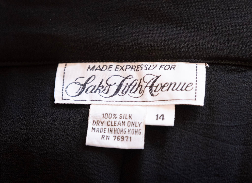 SAKS FIFTH AVENUE Black Silk Short Skirt with Pleats