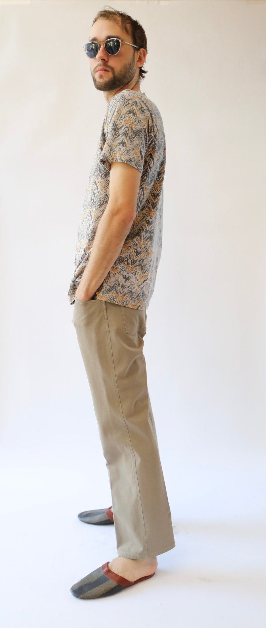 MISSONI Orange and Grey Zig-Zag Pattern T-Shirt
