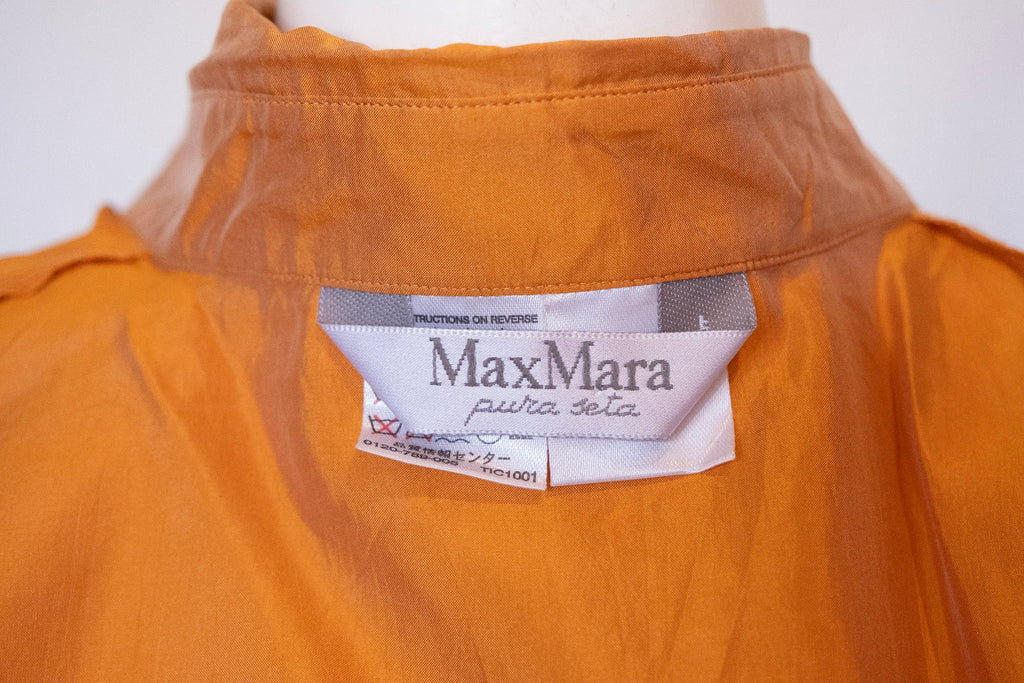 MAX MARA Orange Silk Pant, Shirt and Jacket Ensemble
