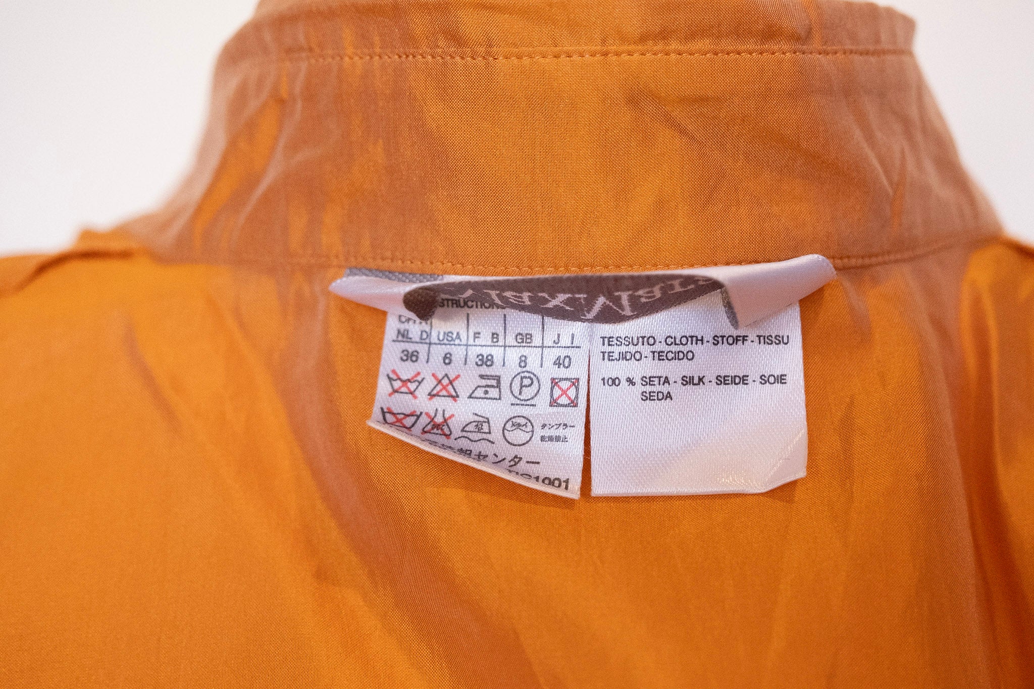 MAX MARA Orange Silk Pant, Shirt and Jacket Ensemble