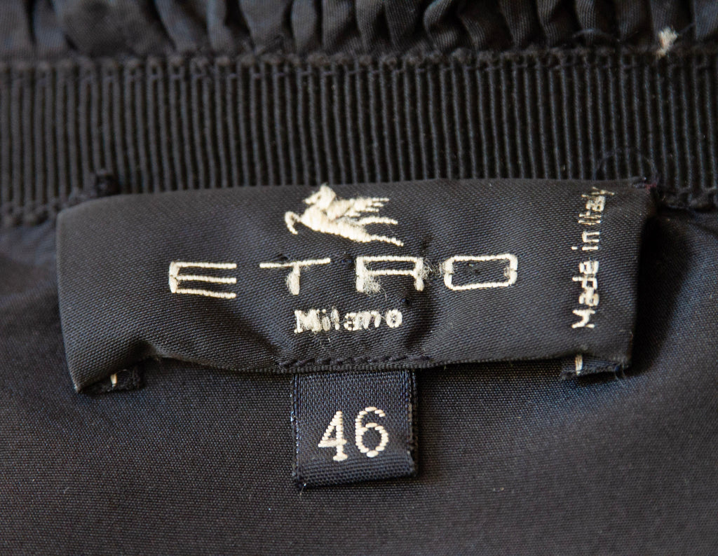 ETRO Black Silk Ruffle Blouse