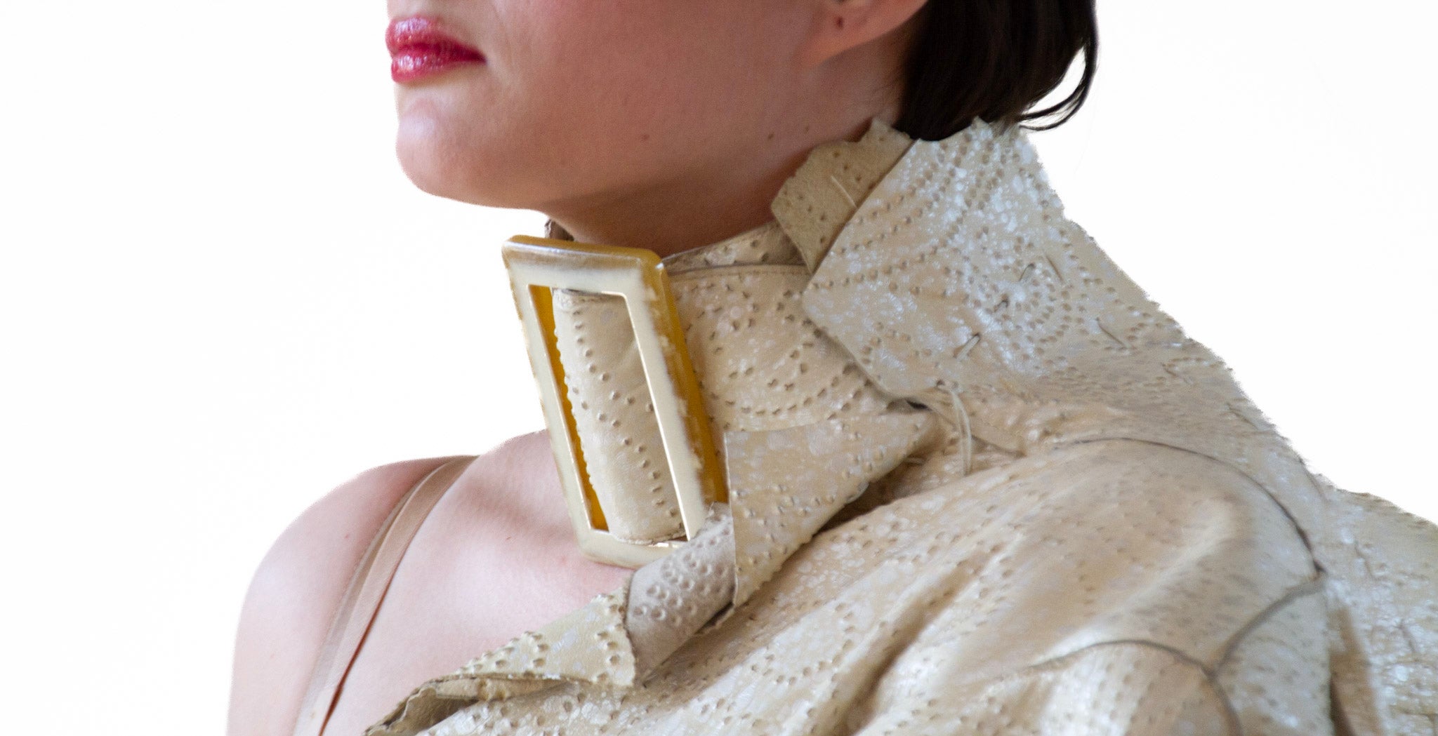 Gucci Ensemble : Rare 1960s-1970s Couture, treated leather ensemble