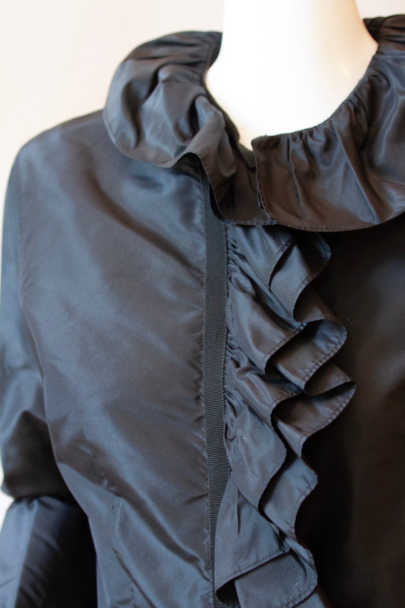 ETRO Black Silk Ruffle Blouse