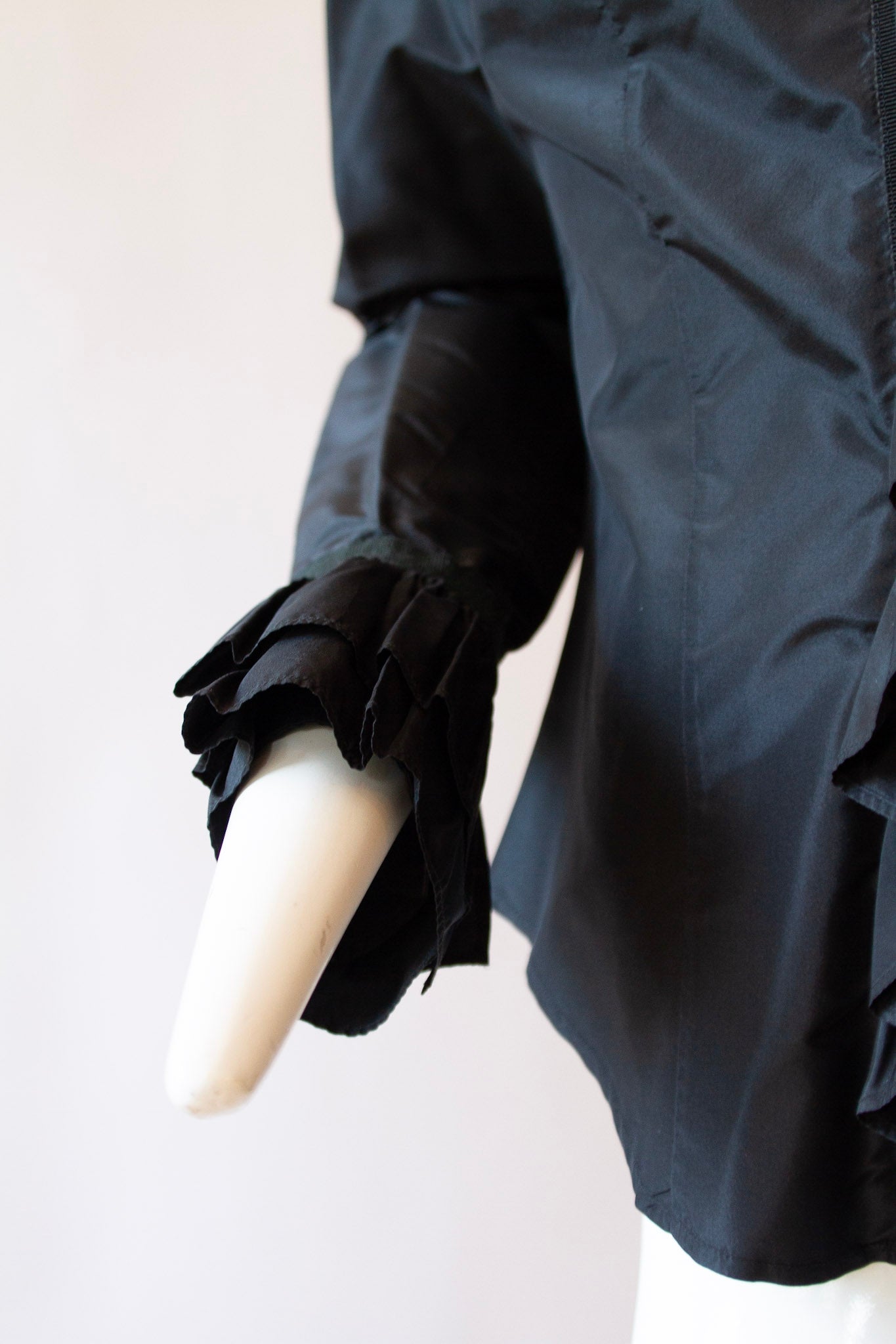 ETRO Black Silk Ruffle Blouse