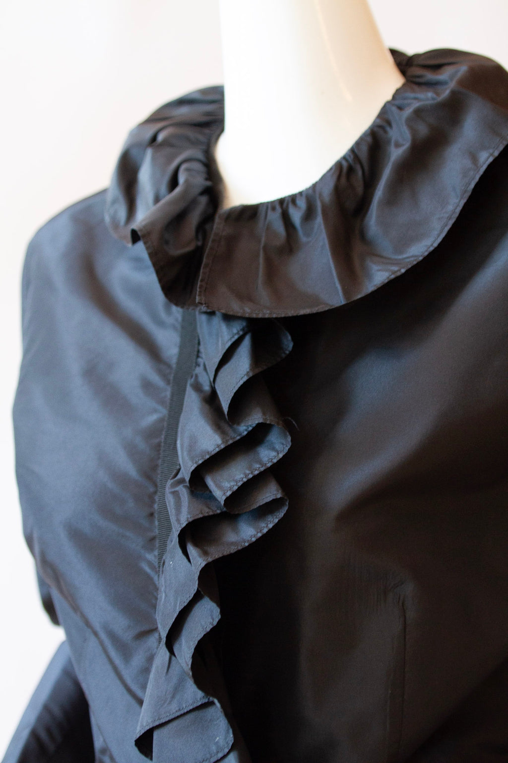 ETRO Black Silk Ruffle Blouse