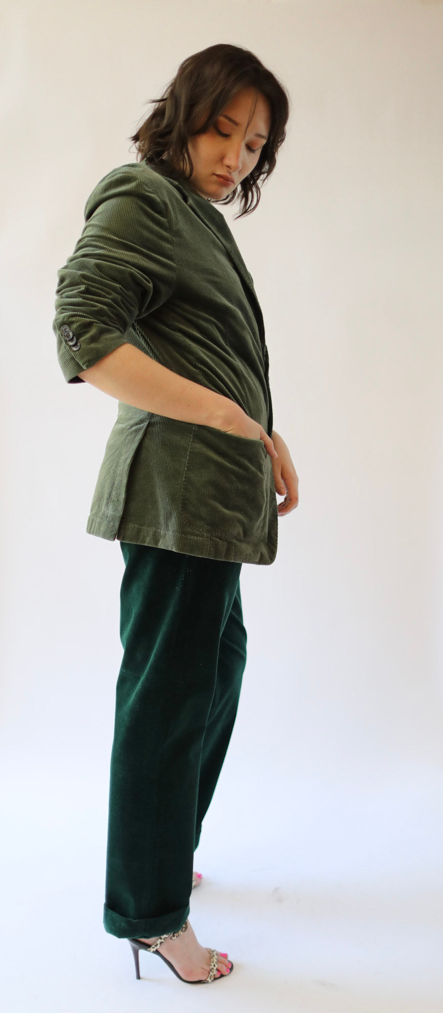 POLO RALPH LAUREN Men's Green Corduroy Pants