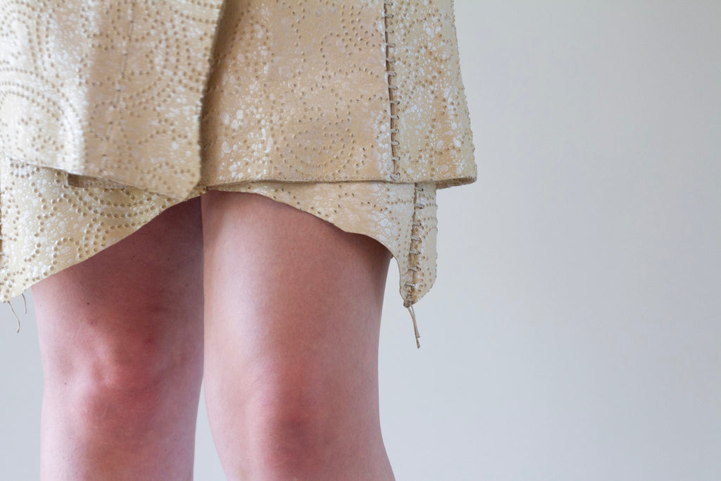 Gucci Ensemble : Rare 1960s-1970s Couture, treated leather ensemble