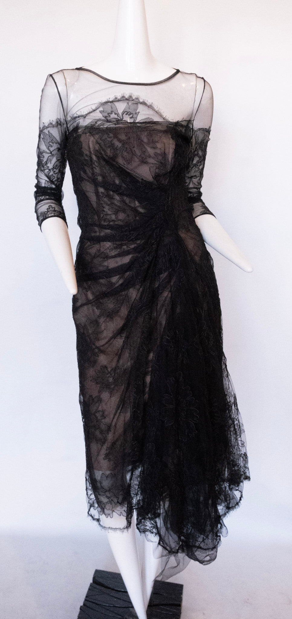 JOAQUIN PEREZ Black Lace Dress