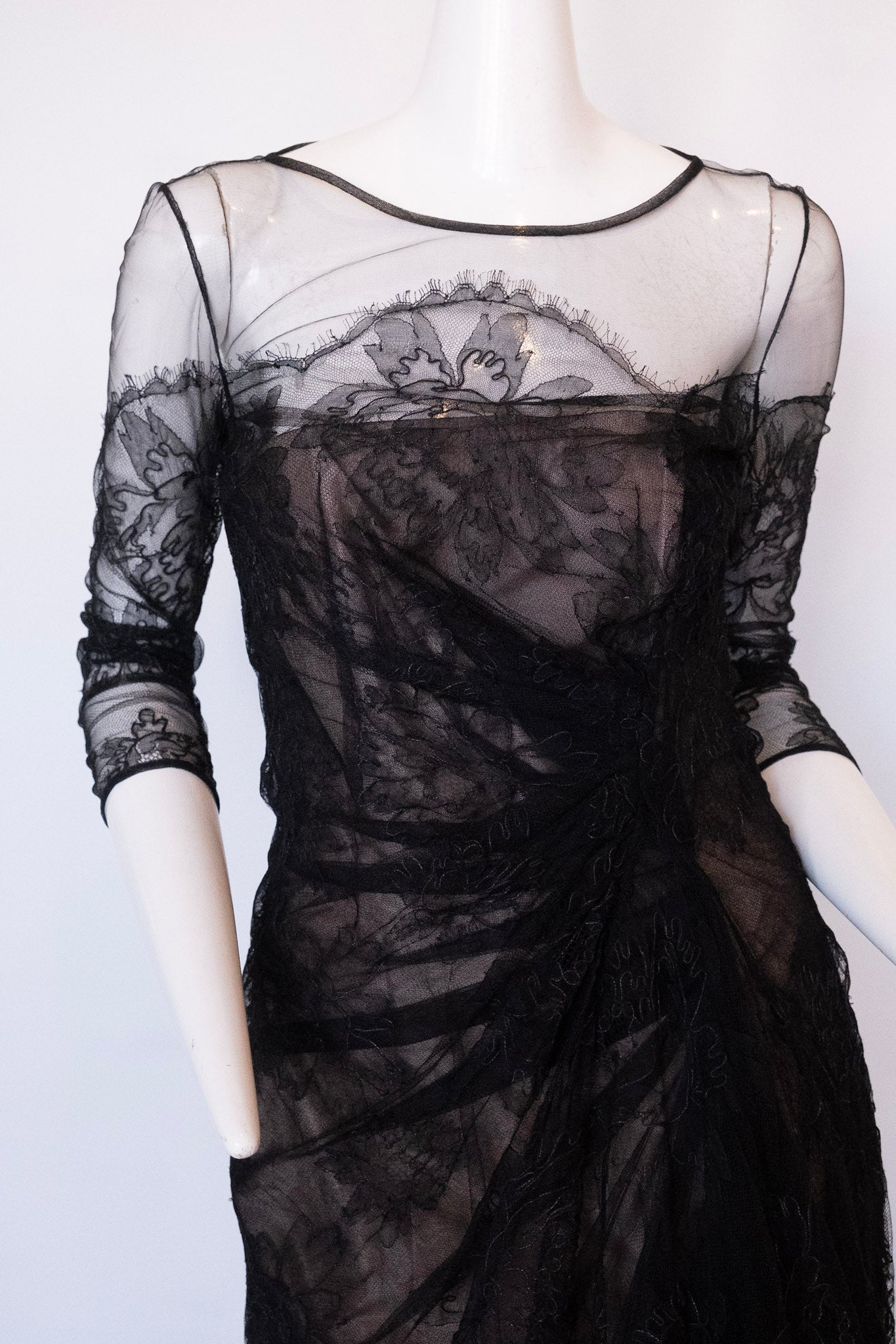 JOAQUIN PEREZ Black Lace Dress
