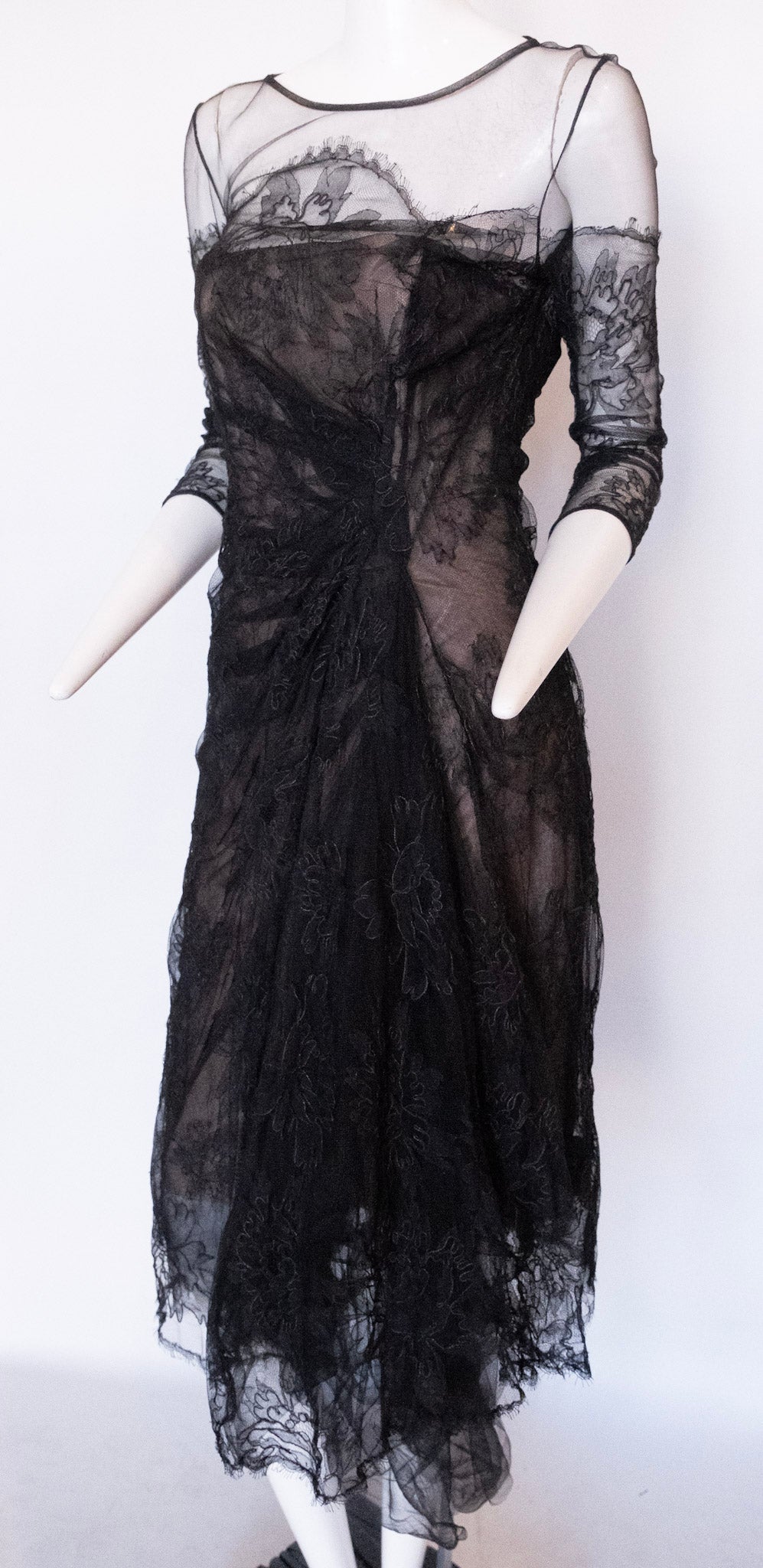 JOAQUIN PEREZ Black Lace Dress