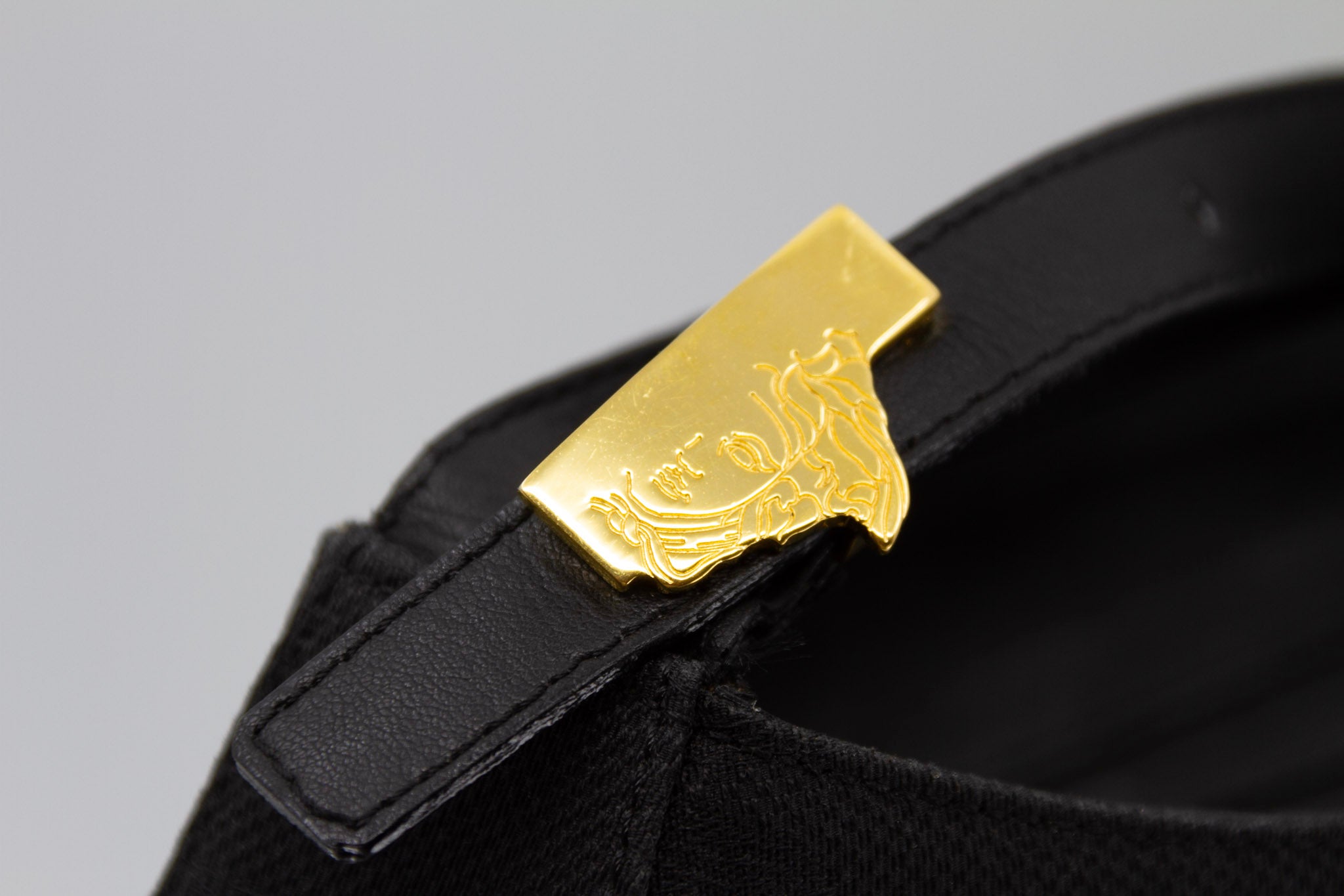 VERSACE Half Face Medusa Satchel Black Canvas Bag