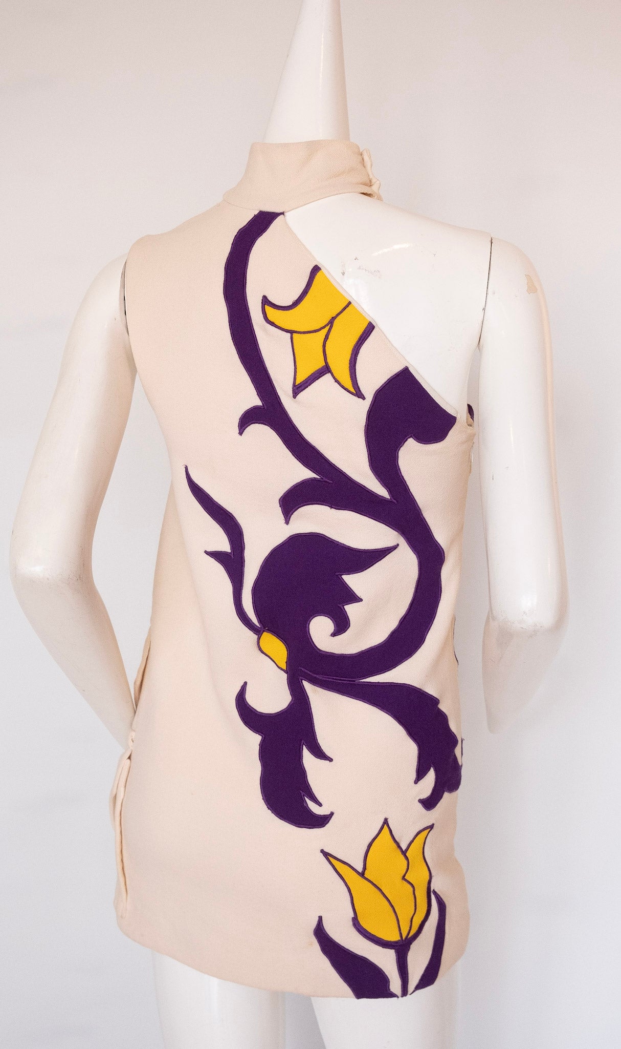 VERSACE tulip dress with gilded buttons, 2011