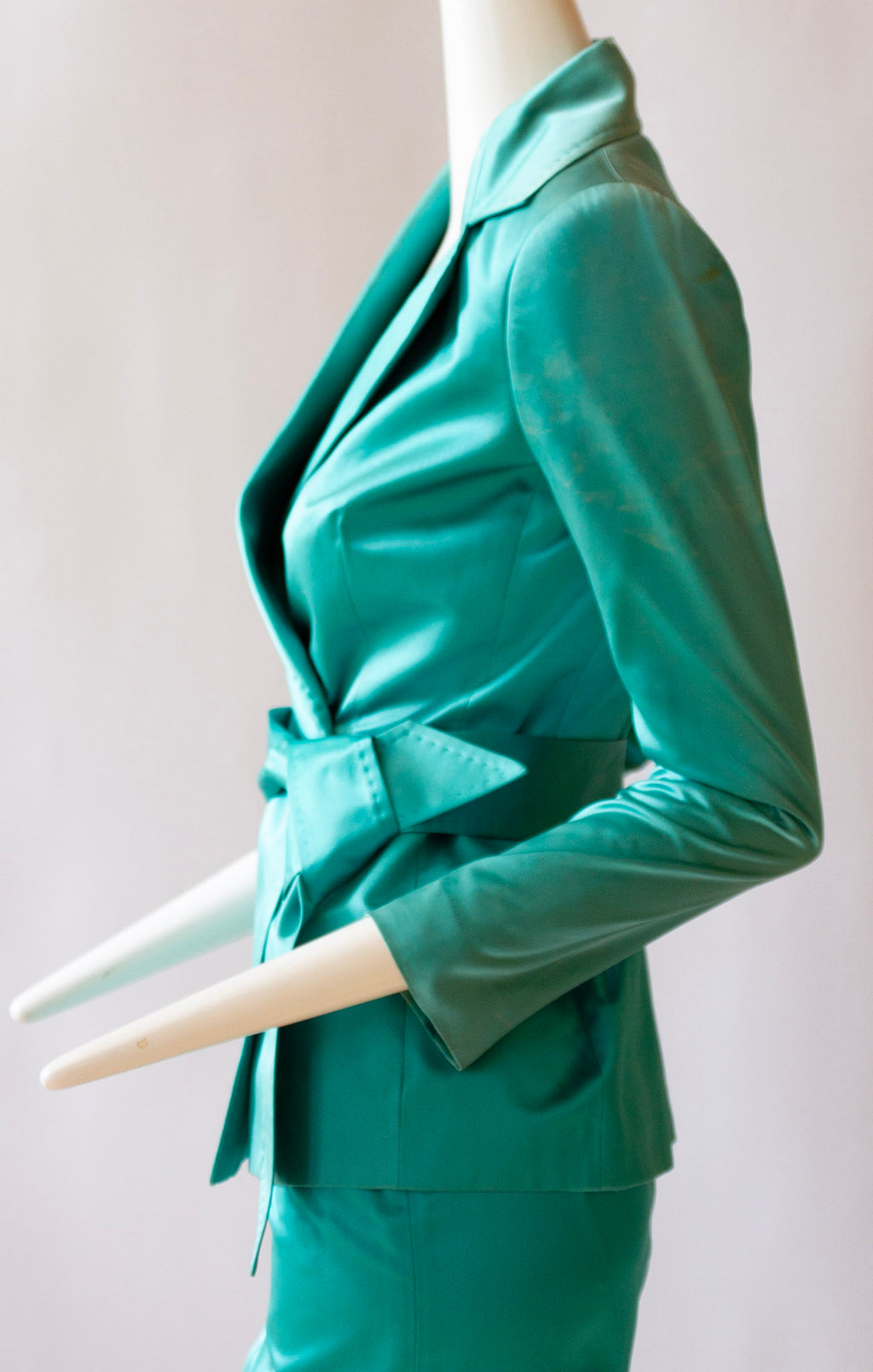 Dolce & Gabbana, two-piece, blue 100% silk, skirt suit owned by Hollywood icon, Terry Moore