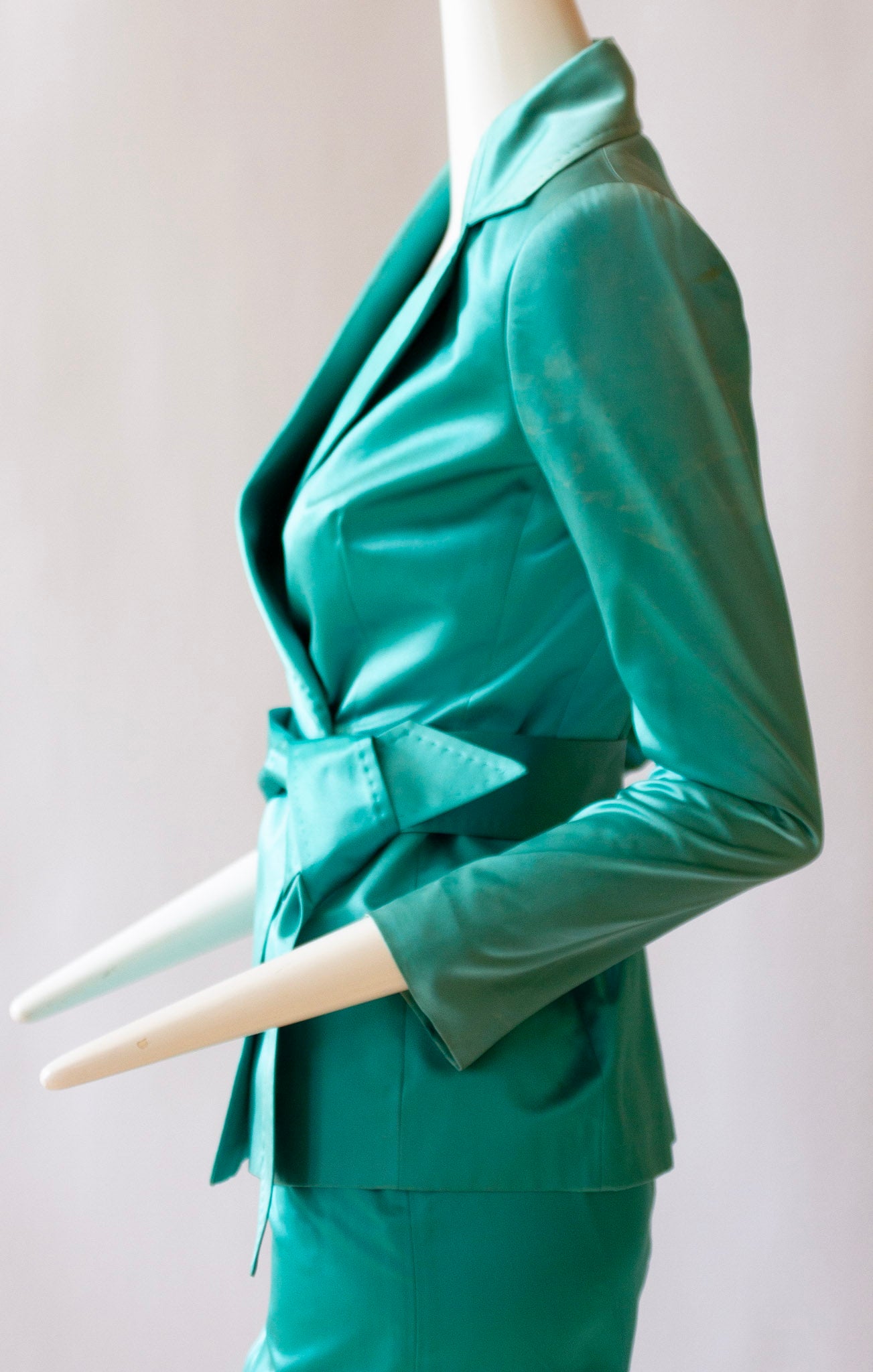Dolce & Gabbana, two-piece, blue 100% silk, skirt suit owned by Hollywood icon, Terry Moore