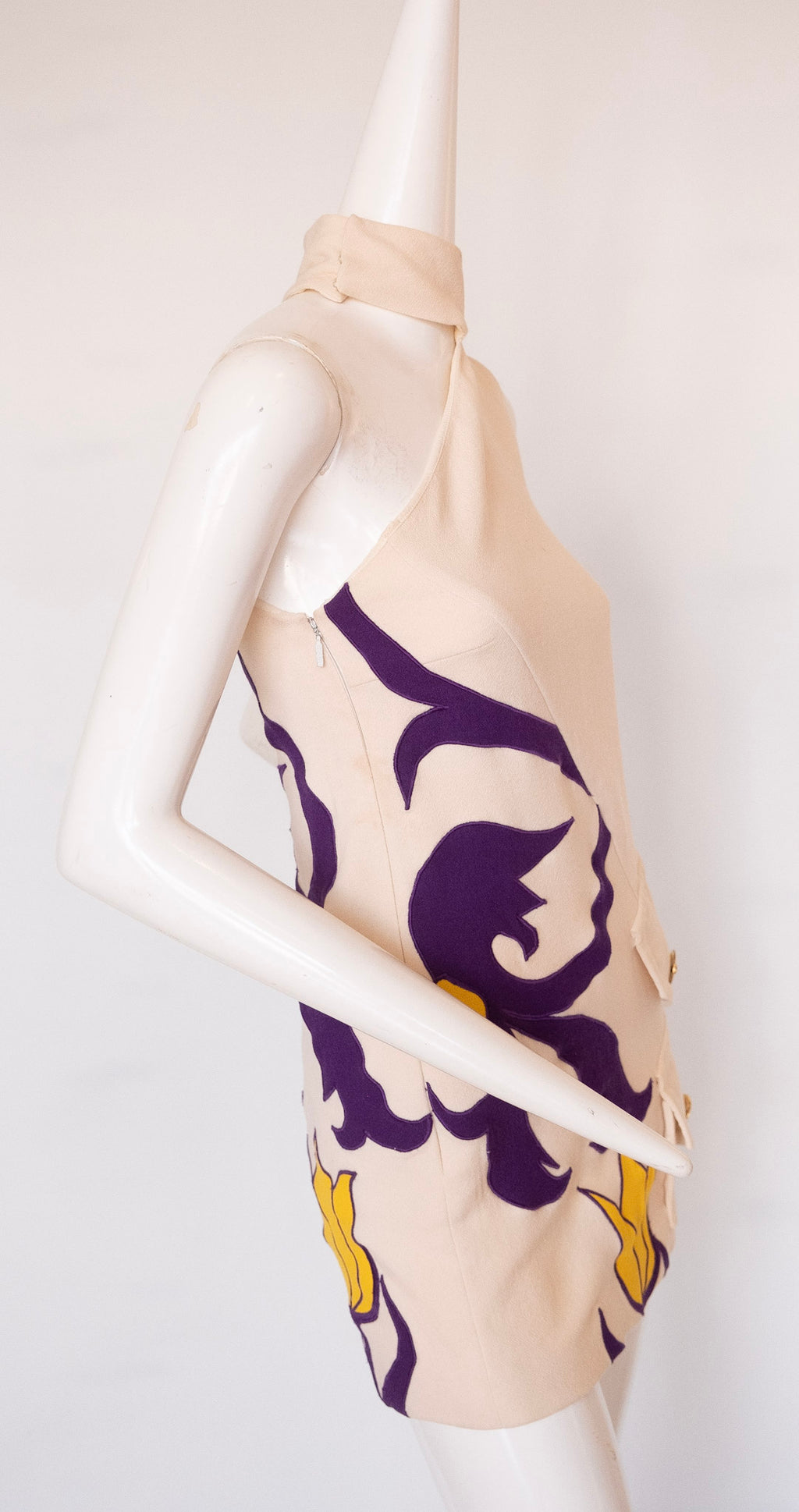VERSACE tulip dress with gilded buttons, 2011