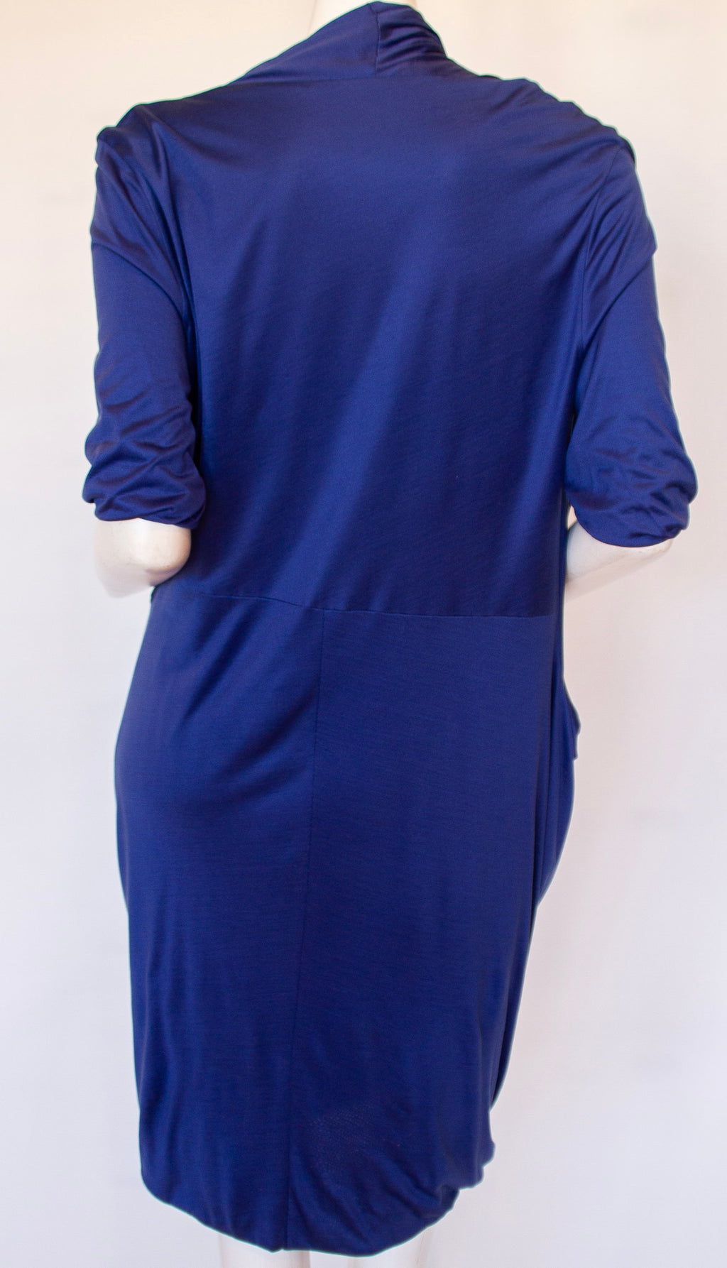 BOTTEGA VENETA 100% Silk Y2K Blue Draped Dress