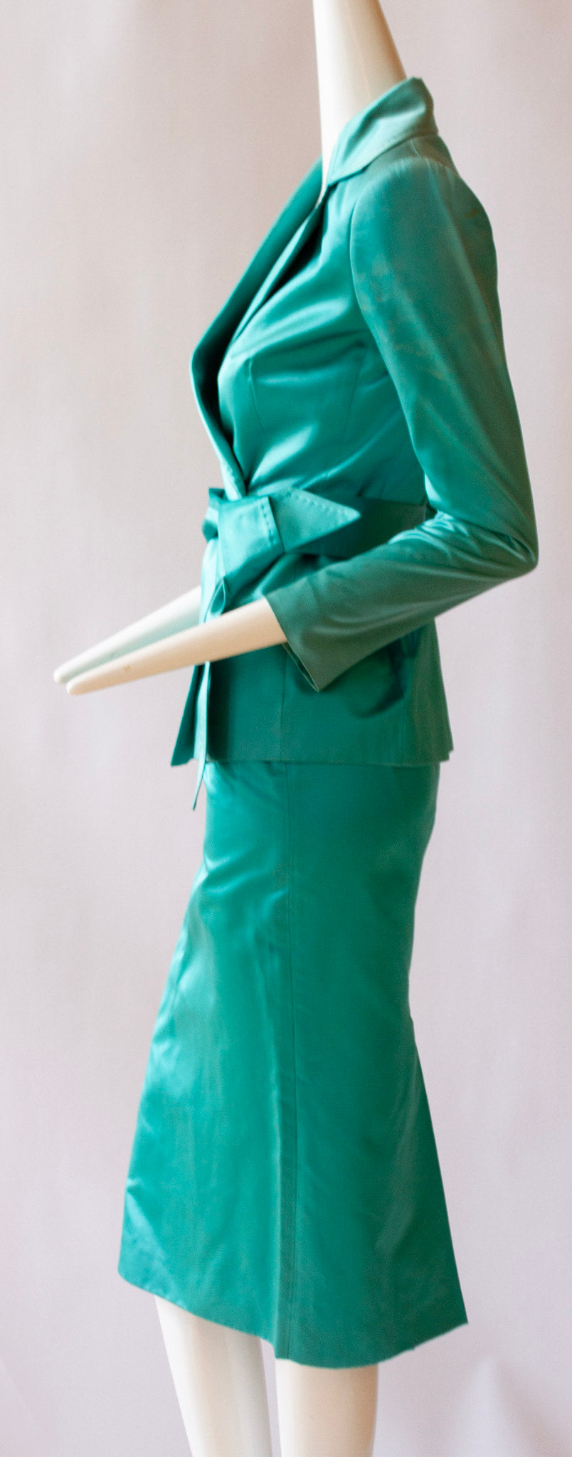 Dolce & Gabbana, two-piece, blue 100% silk, skirt suit owned by Hollywood icon, Terry Moore