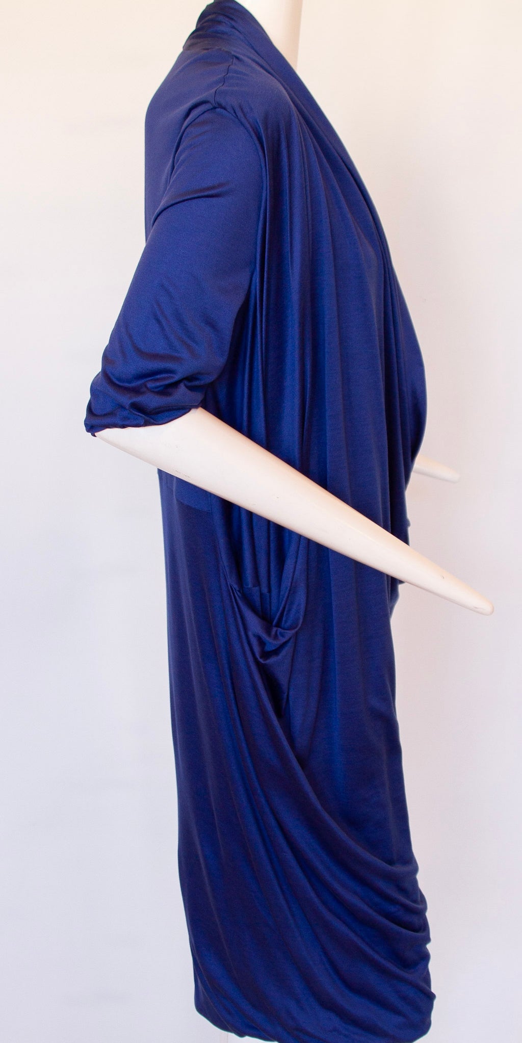 BOTTEGA VENETA 100% Silk Y2K Blue Draped Dress