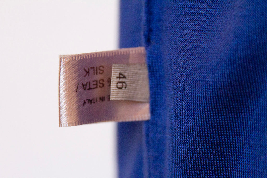 BOTTEGA VENETA 100% Silk Y2K Blue Draped Dress