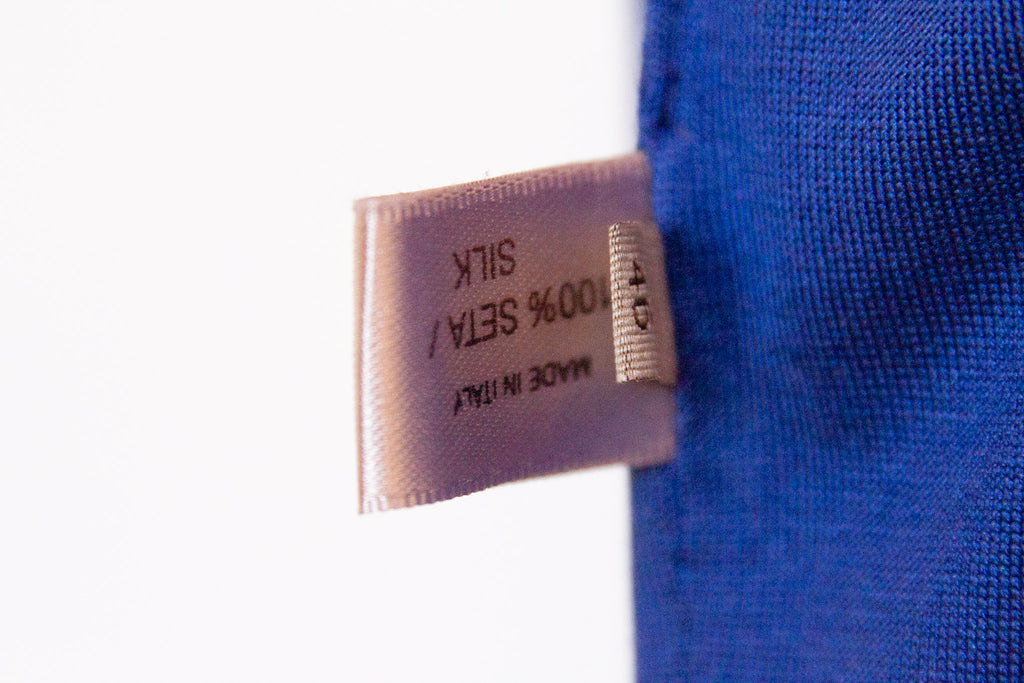 BOTTEGA VENETA 100% Silk Y2K Blue Draped Dress