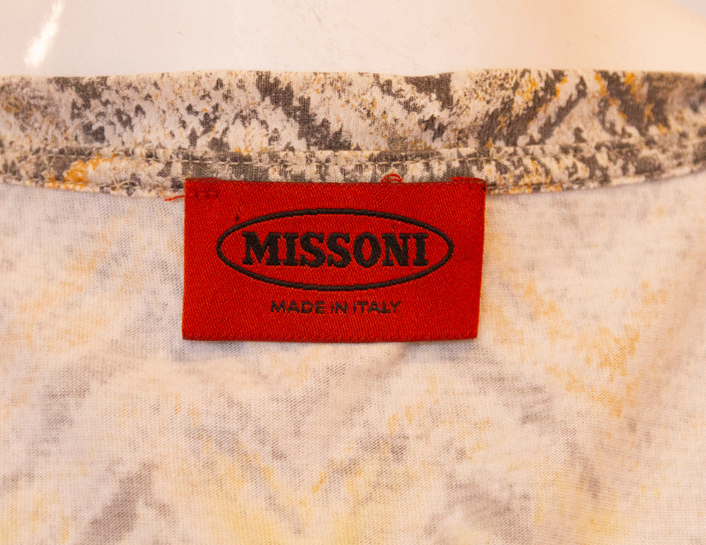 MISSONI Orange and Grey Zig-Zag Pattern T-Shirt