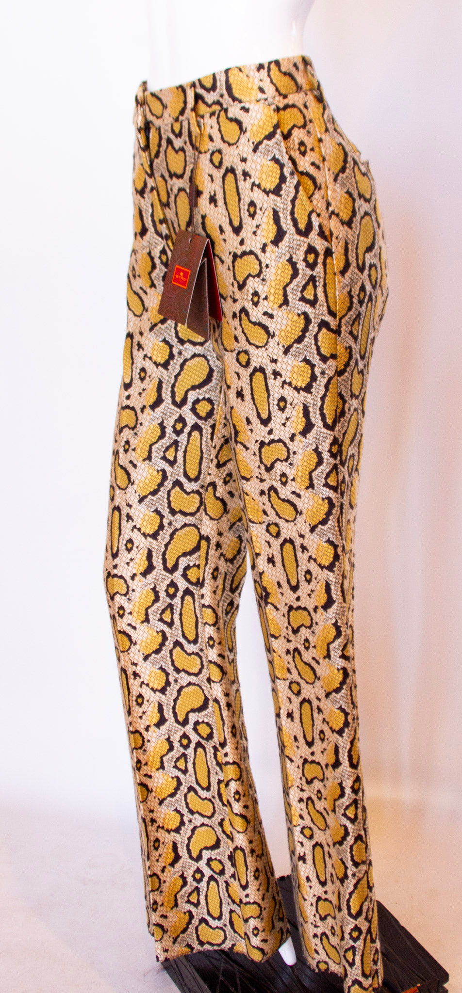 ETRO Unique, High-Waisted, Straight Cut stylish Python Print Pants